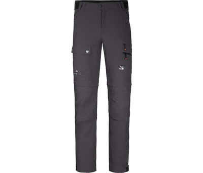 Bergson Zip-off-Hose FROSLEV Bermuda Zipp-Off Herren Wanderhose, recycelt, elastisch, 7 Taschen, Normalgrößen, grau