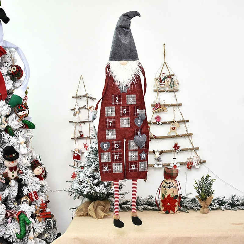 DOPWii Adventskalender Weihnachtskalender-Countdown-Türbehang,Dekorativer Kalender,95*31cm, Verschiedene Stile