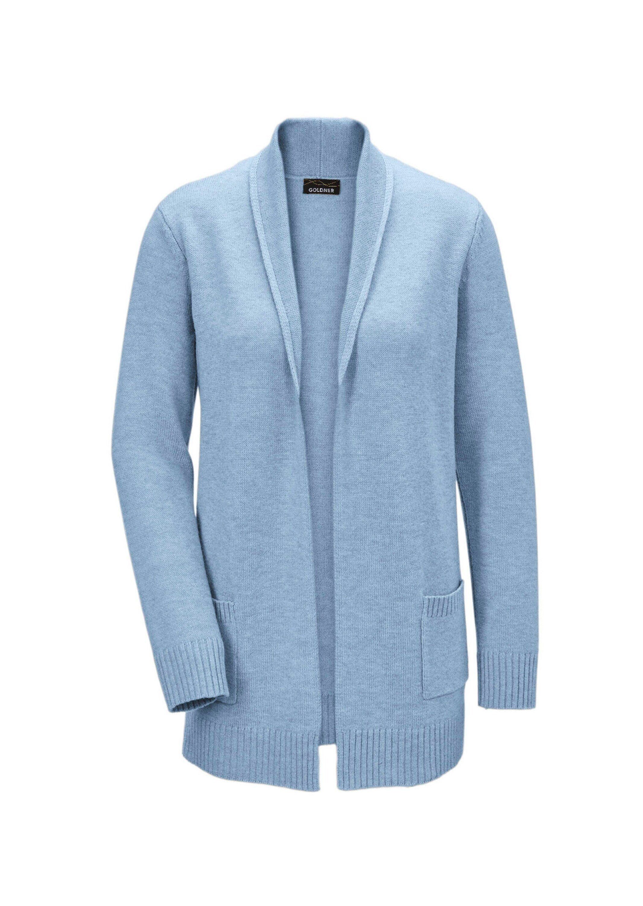 Strickjacke Kurzgröße: Langarm Cardigan aus Merino