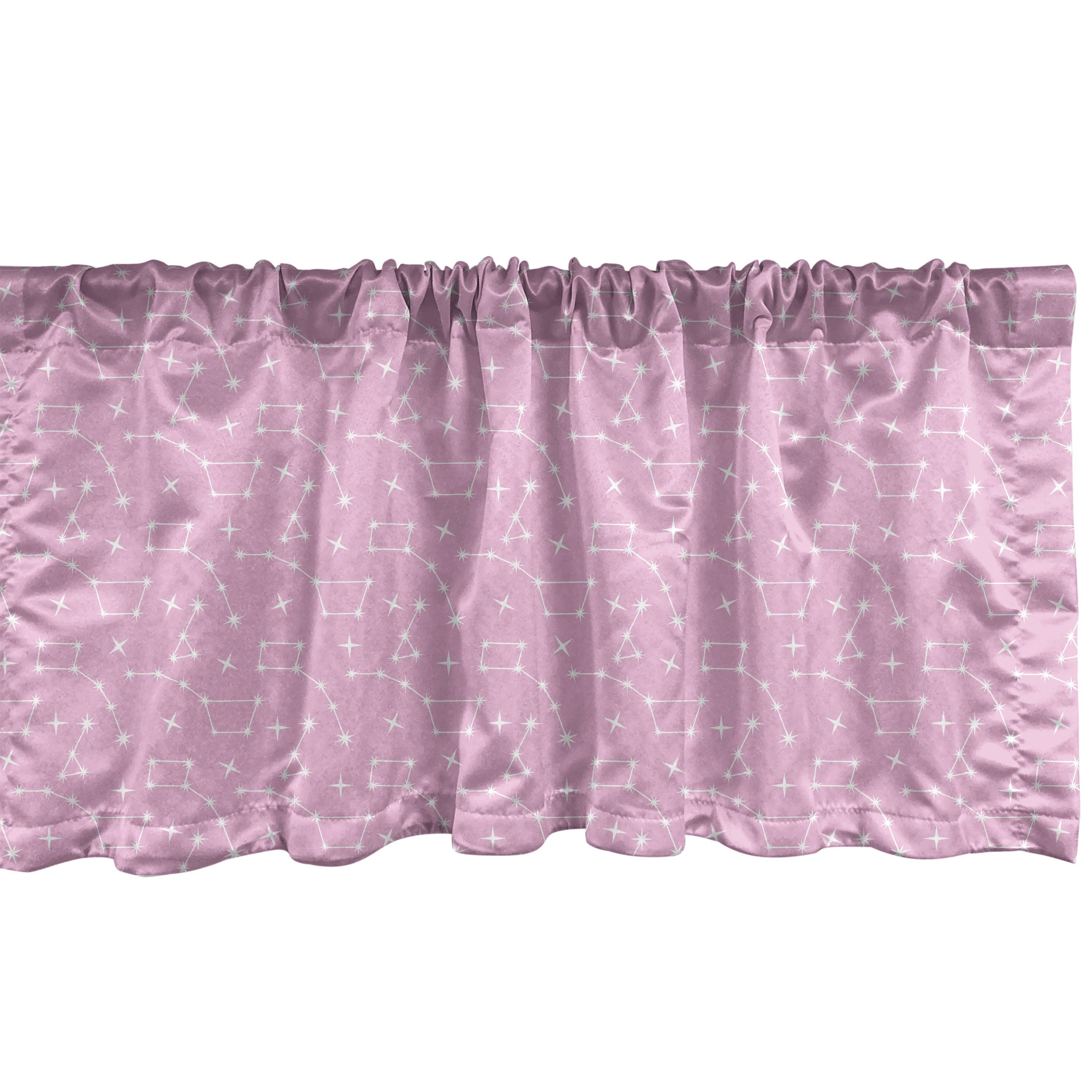 Scheibengardine Vorhang Volant für Küche Schlafzimmer Dekor mit Stangentasche, Abakuhaus, Microfaser, Sterne Constellations auf Pink Zurück