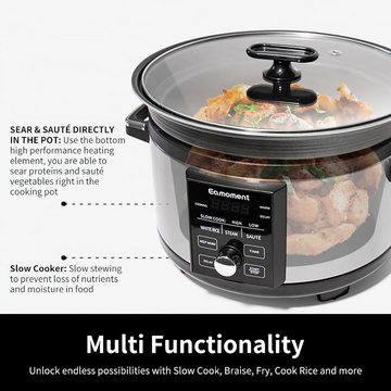 Eamoment Multikocher 4-in-1 elektrischer mit praktische Funktionen, 1000,00 W, 5,00 l Schüssel, Multifunktionaler Perfekt für vielseitiges Kochen & gesunde Mahlzeiten
