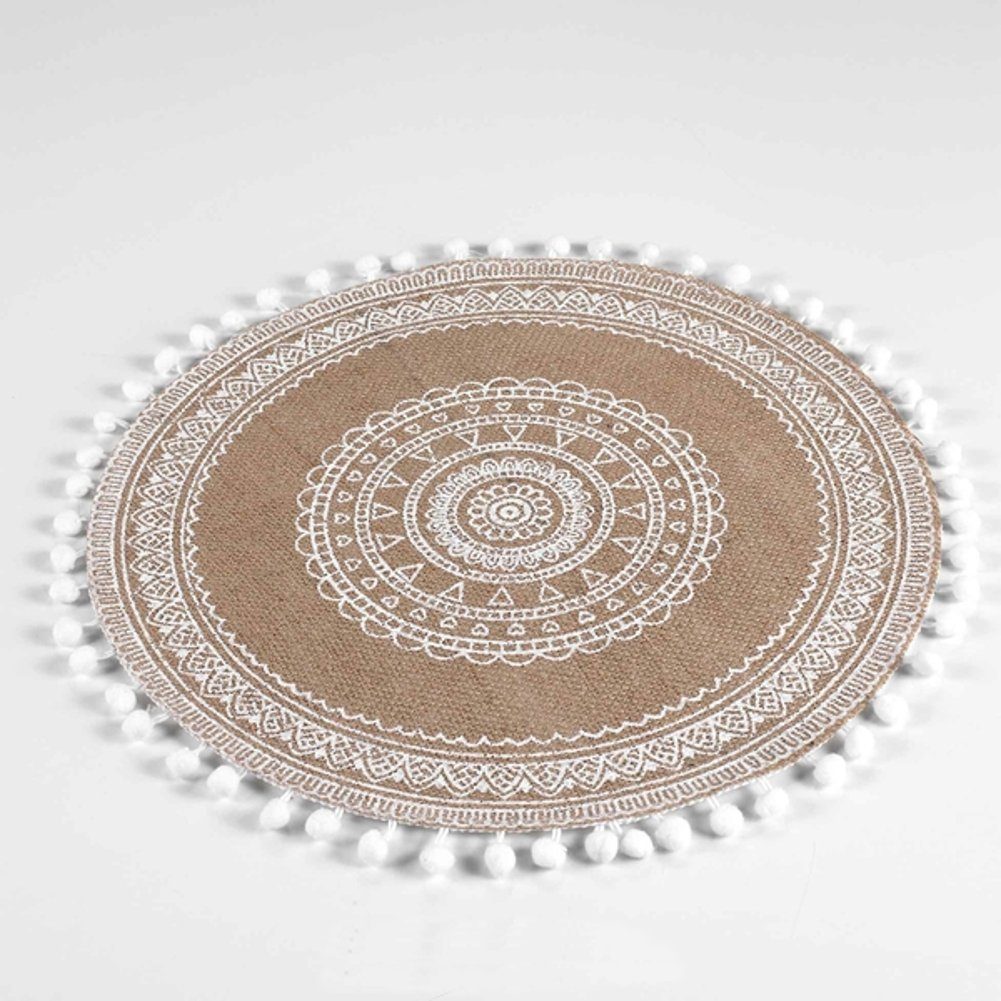 Macosa Home Platzset Boho rund beige günstig online kaufen