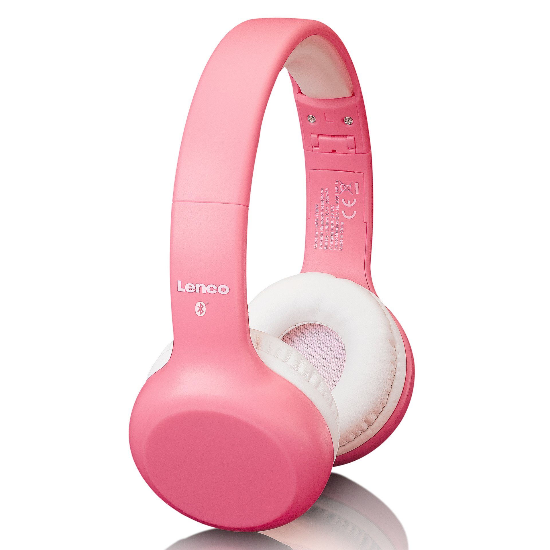 Lenco HPB-110 Kinderkopfhörer mit Sticker Over-Ear-Kopfhörer Pink