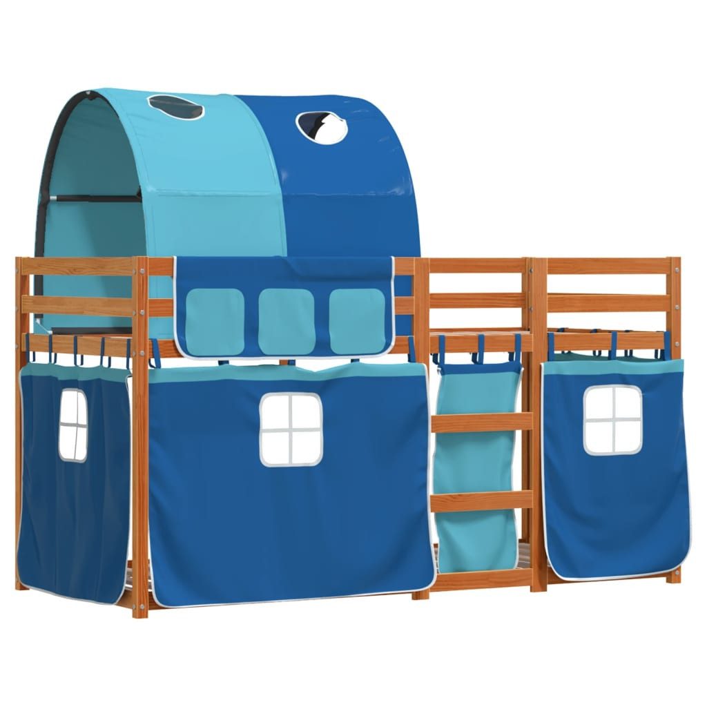 vidaXL Bett Etagenbett mit Vorhängen Blau günstig online kaufen