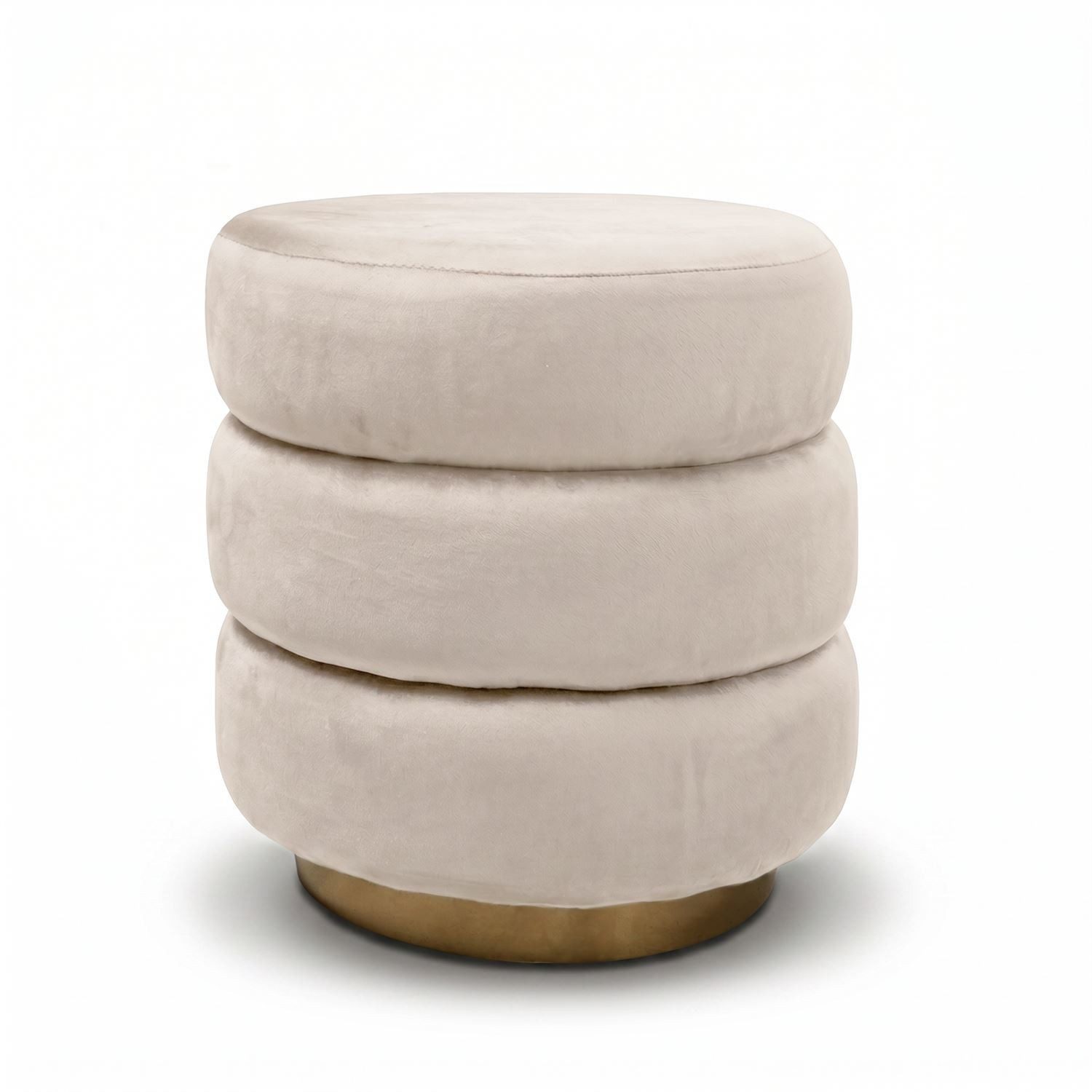 Lookway Pouf Pouf LUCIA im Glamour-Stil mit goldenem Sockel