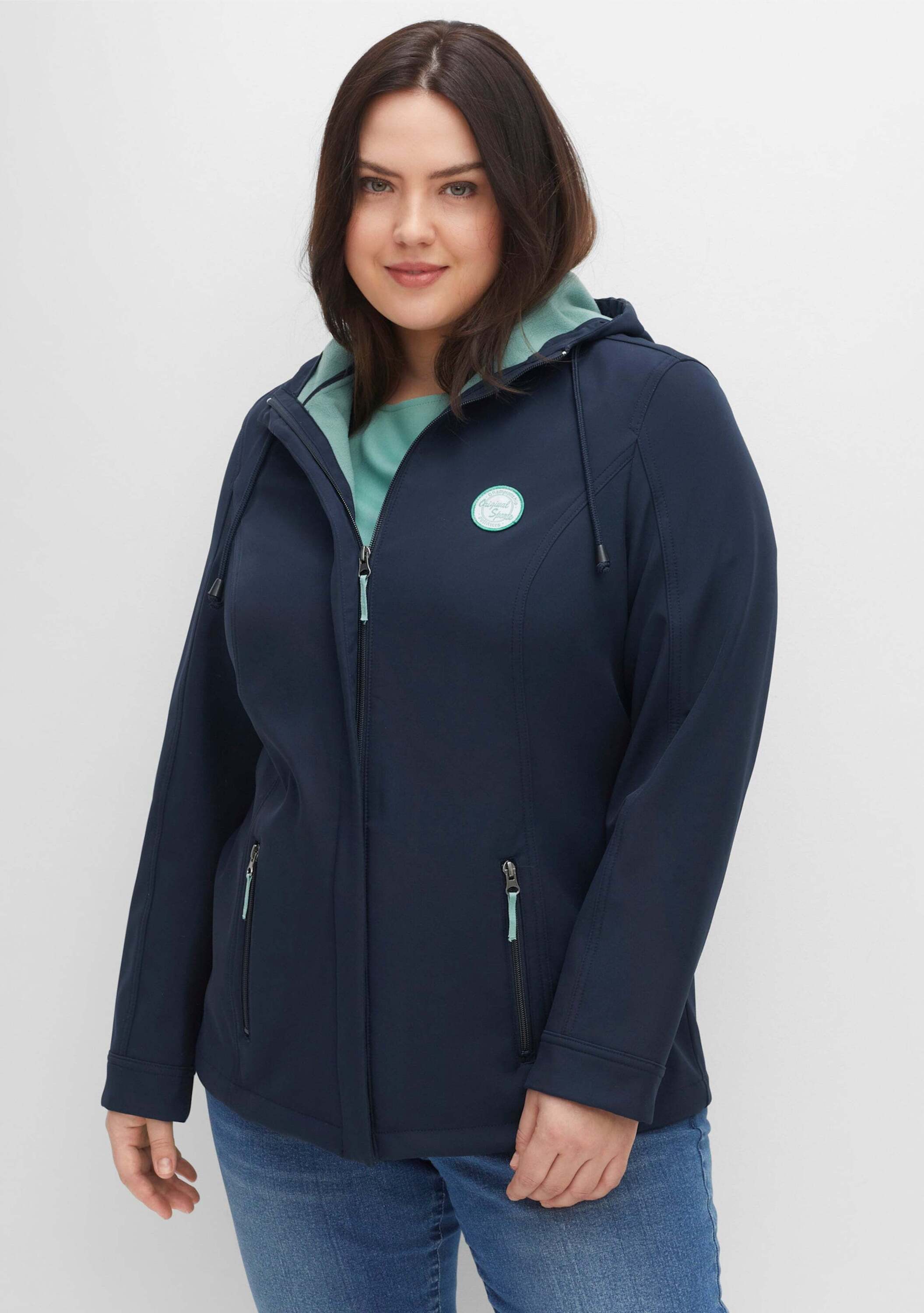 Sheego Allwetterjacke Softshelljacke Langarm mit Fleece-Innenseite, winddichte Qualität