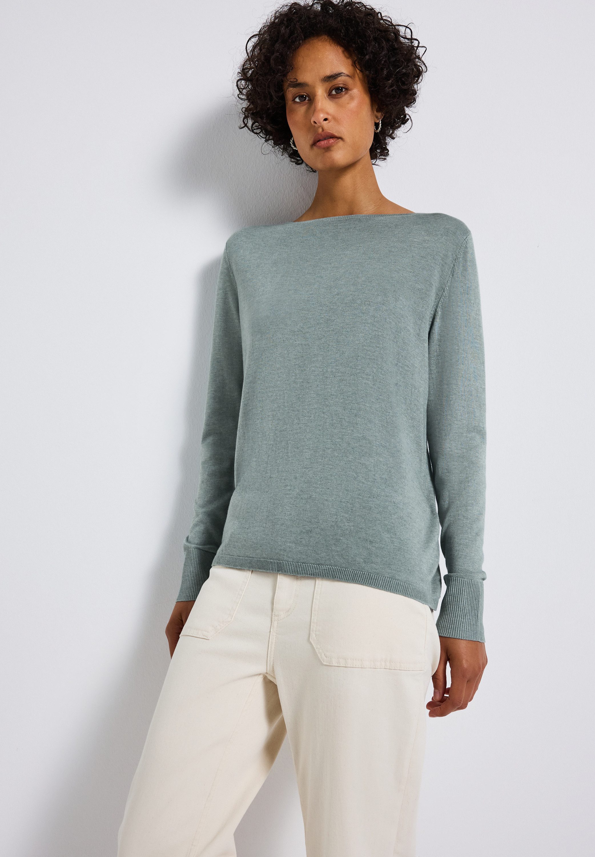 STREET ONE Strickpullover mit U-Boot-Ausschnitt günstig online kaufen