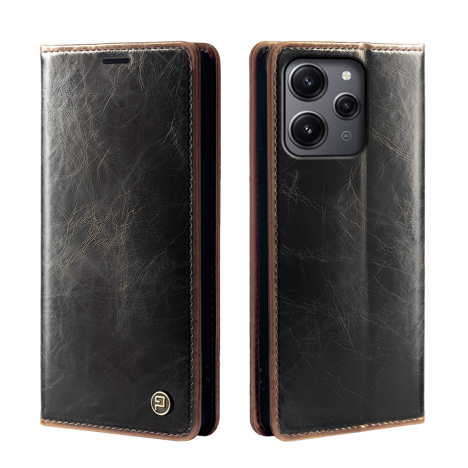Tec-Expert Handyhülle Tasche Hülle für Xiaomi Redmi 12 6.79 Zoll, 6.79, Cover Klapphülle Case mit Kartenfach RFID Schutz aufstellbar