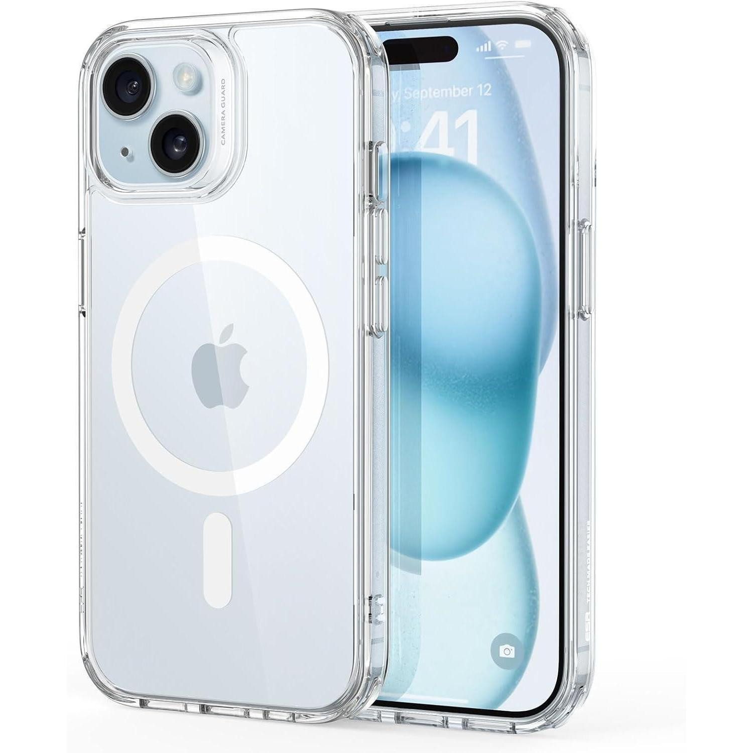LuxusKollektion Smartphone-Hülle Hülle iPhone 15 MagSafe Militärnorm Kratzfest Klar iPhone 15 A-Klar