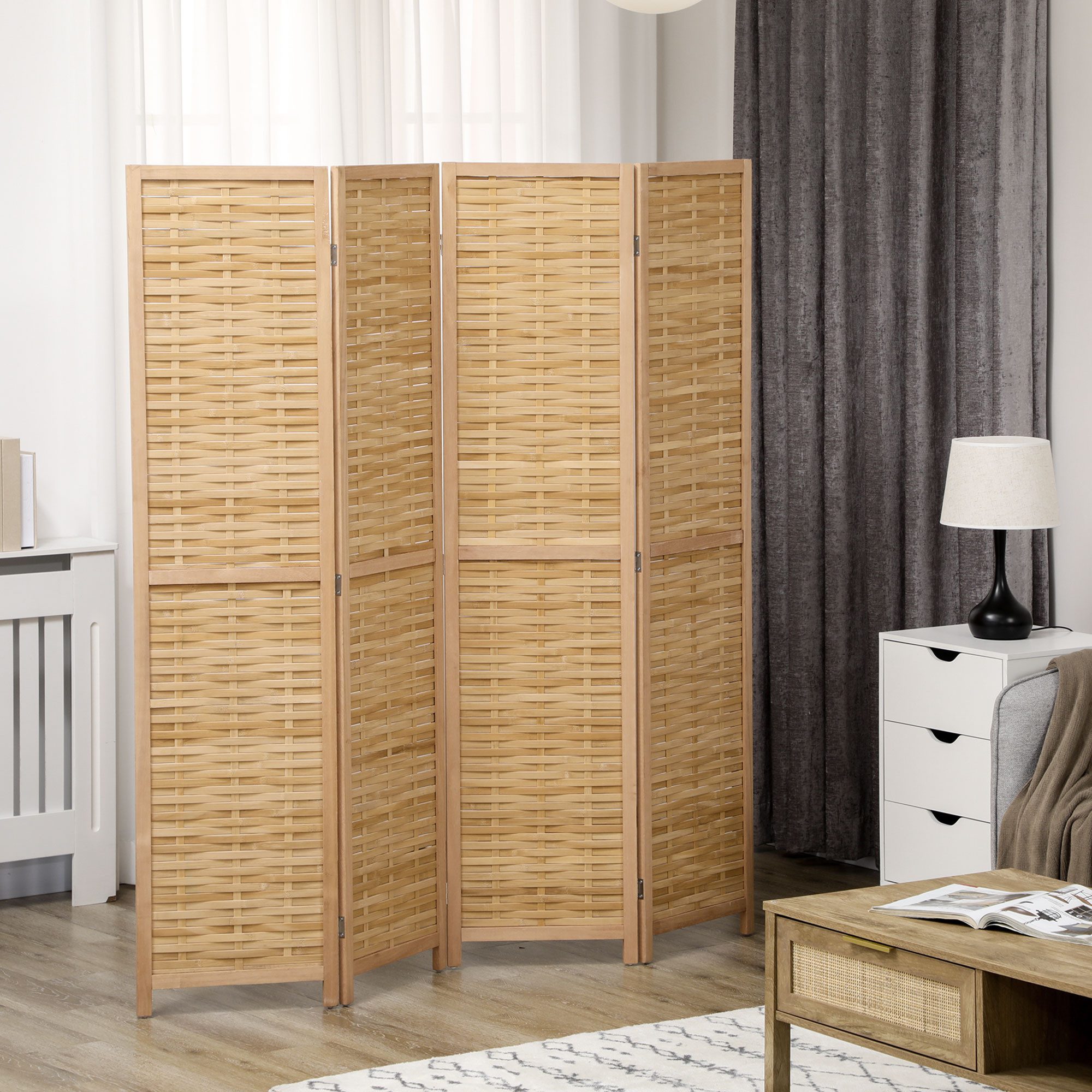 HOMCOM Paravent 4-teilig, 160 x 170 günstig online kaufen