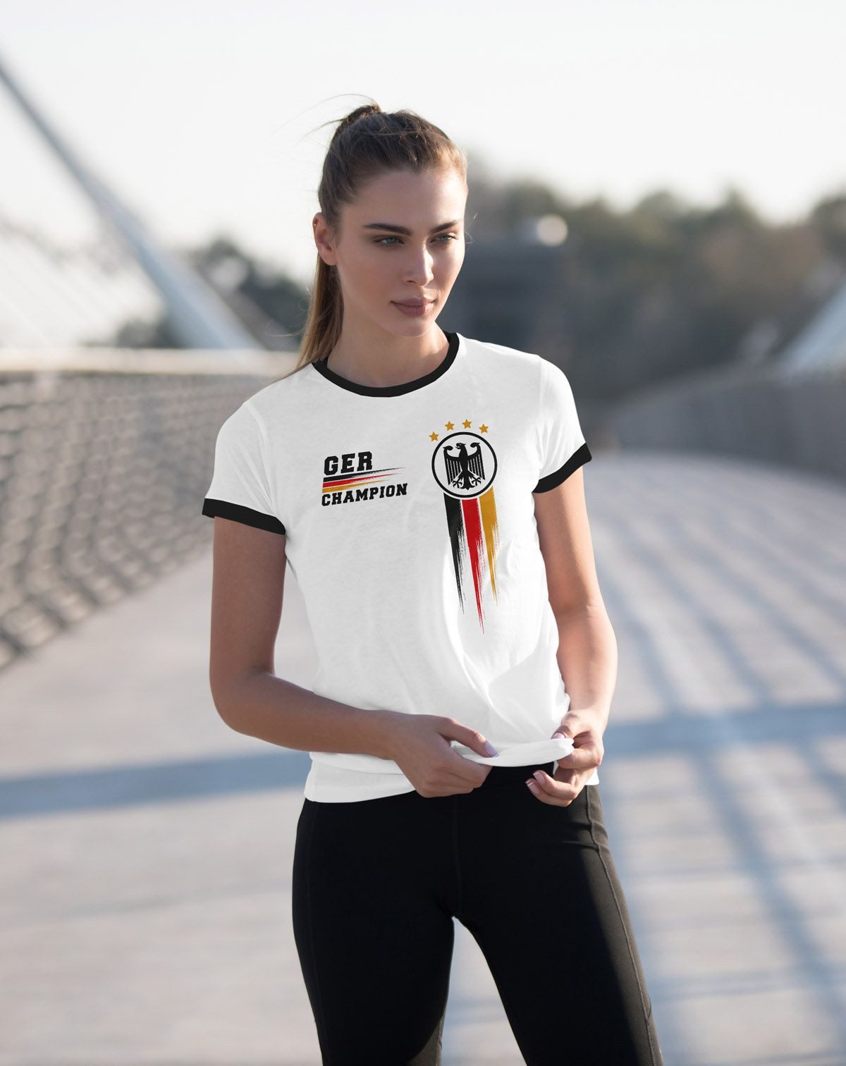 MoonWorks Print-Shirt Damen EM-Shirt Deutschland Fußball günstig online kaufen