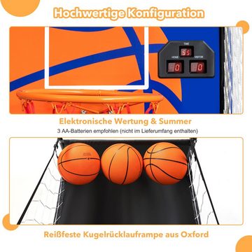 COSTWAY Basketballkorb Basketballständer, mit 3 Bällen & einer Pumpe