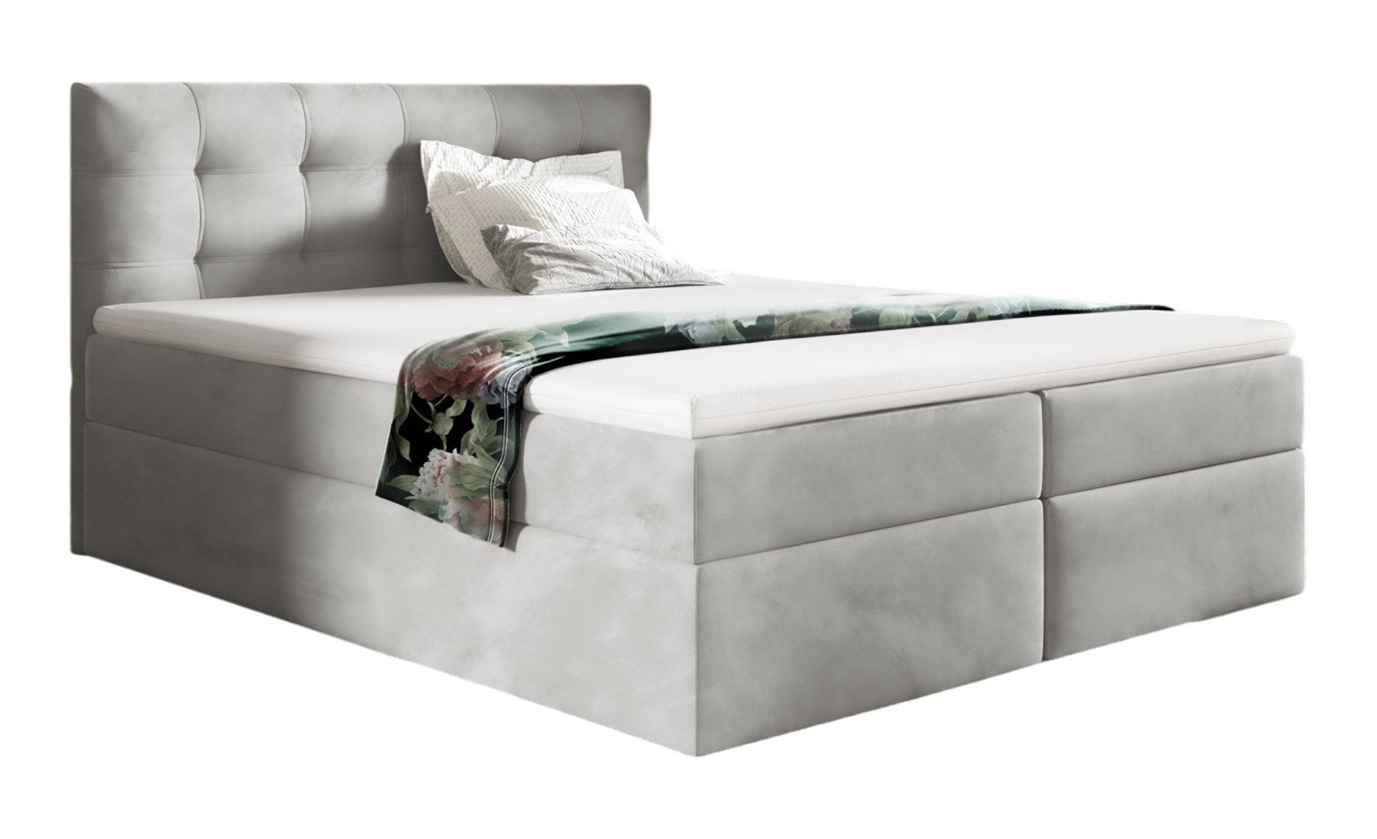 Fun Möbel Boxbett Schlafzimmerbett OVIEDO XL in Stoff Fresh (inkl. Bettkästen, inkl. Kaltschaumtopper), eingebautes Liftsystem für Bettkästen, Überlänge