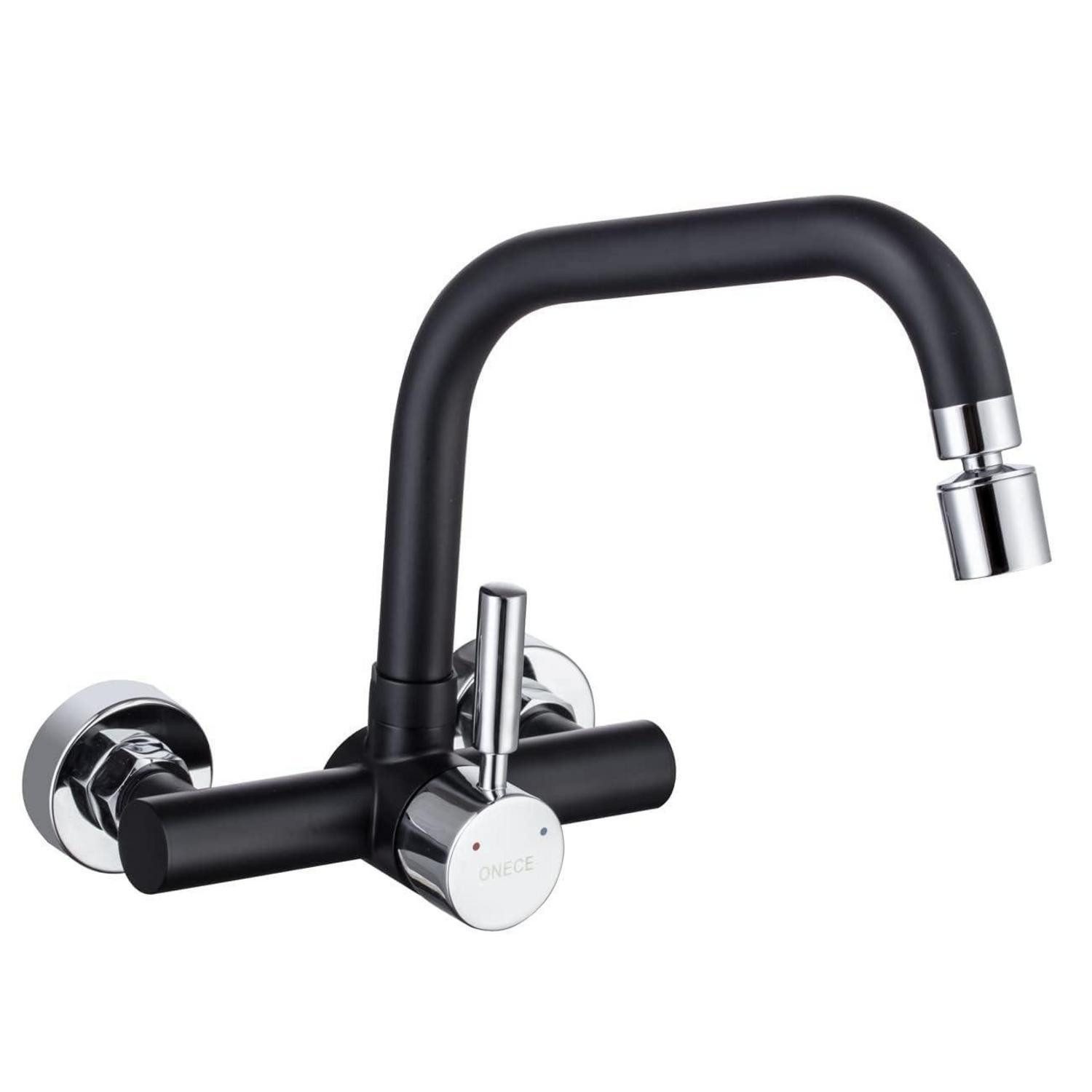 LuxusKollektion Küchenarmatur Wandarmatur Schwarz 2 Strahlarten (1-St)