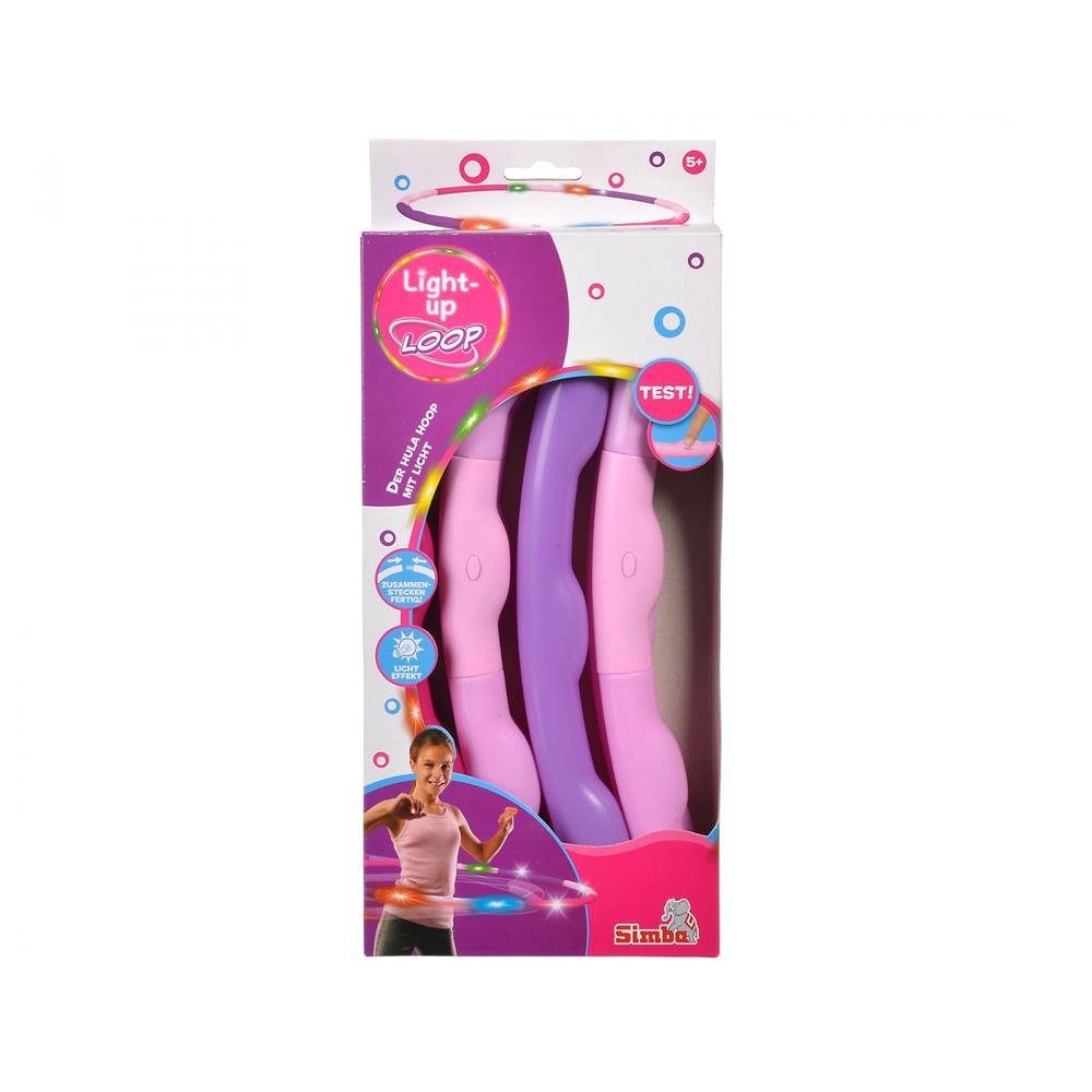 SIMBA Hula-Hoop-Reifen, mit Licht, steckbar, 80 cm, für Kinder ab 5 Jahren, Rosa / Lila