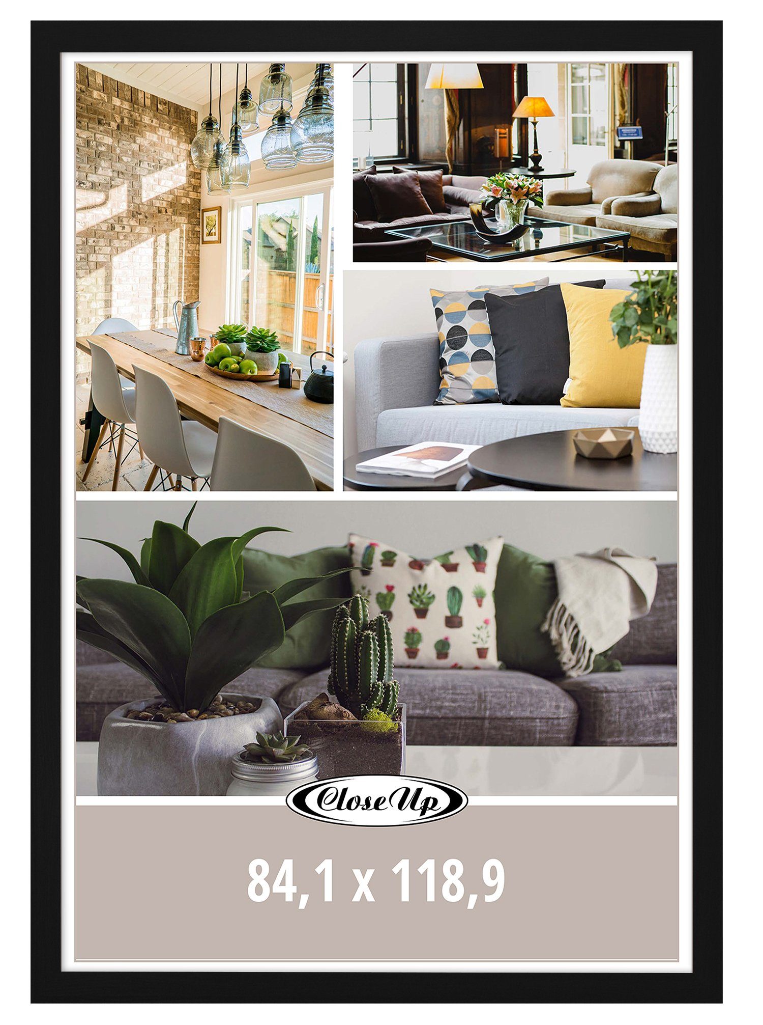 Close Up Bilderrahmen Posterrahmen DIN A0 schwarz 84,1 x 118,9 cm aus MDF günstig online kaufen