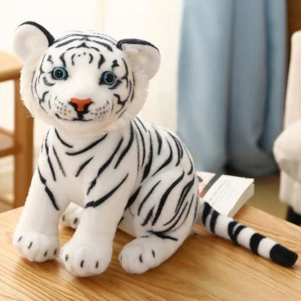 Tinisu Kuscheltier Baby Tiger weiß Kuscheltier - 22 cm Plüschtier Stofftier