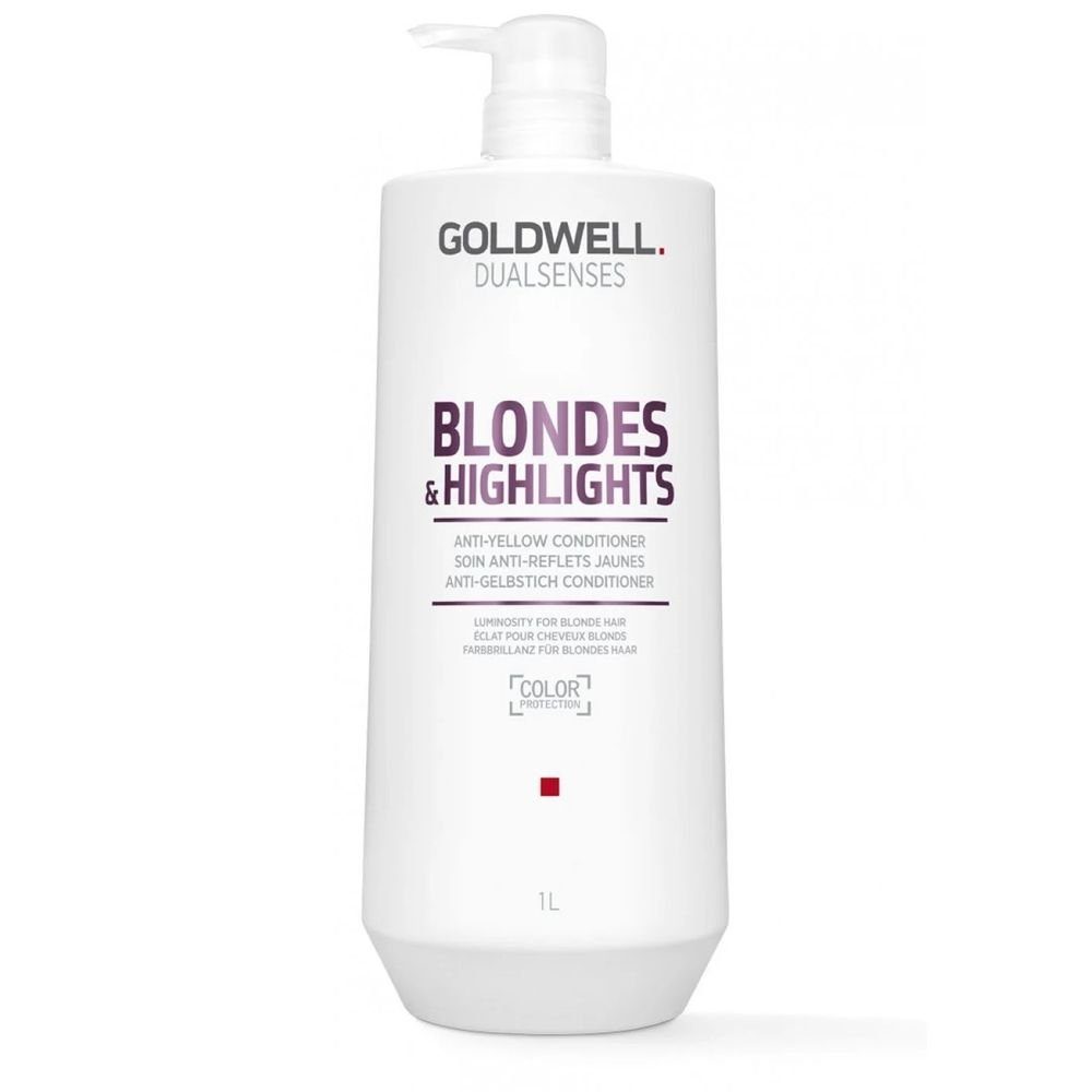 Blondes Haarspülung Conditioner 1000ml Goldwell Highlights & Dualsenses Anti-Yellow