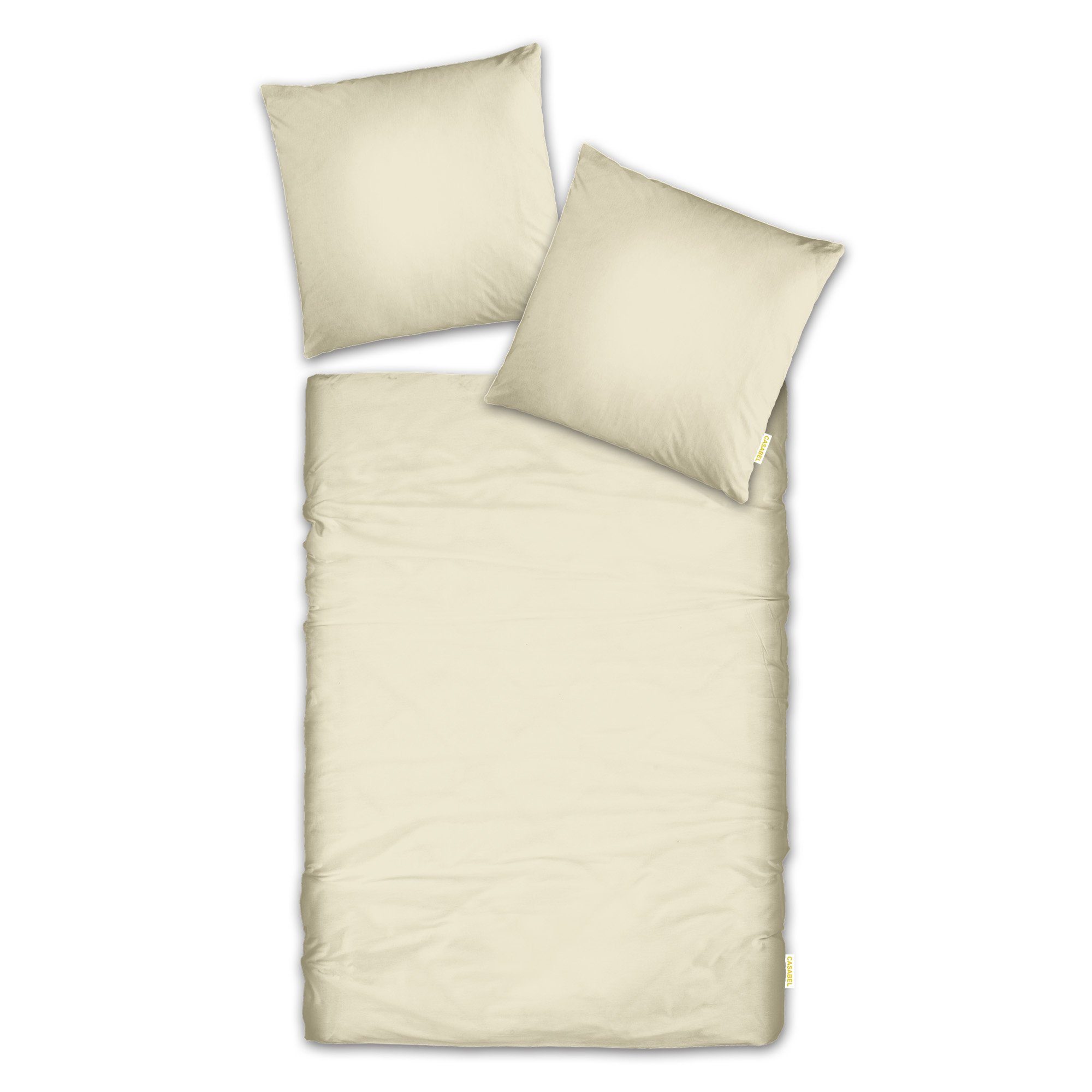 Bettwäsche Casabel Bettwäsche-Set aus Mako-Satin - Unifarben - Crème