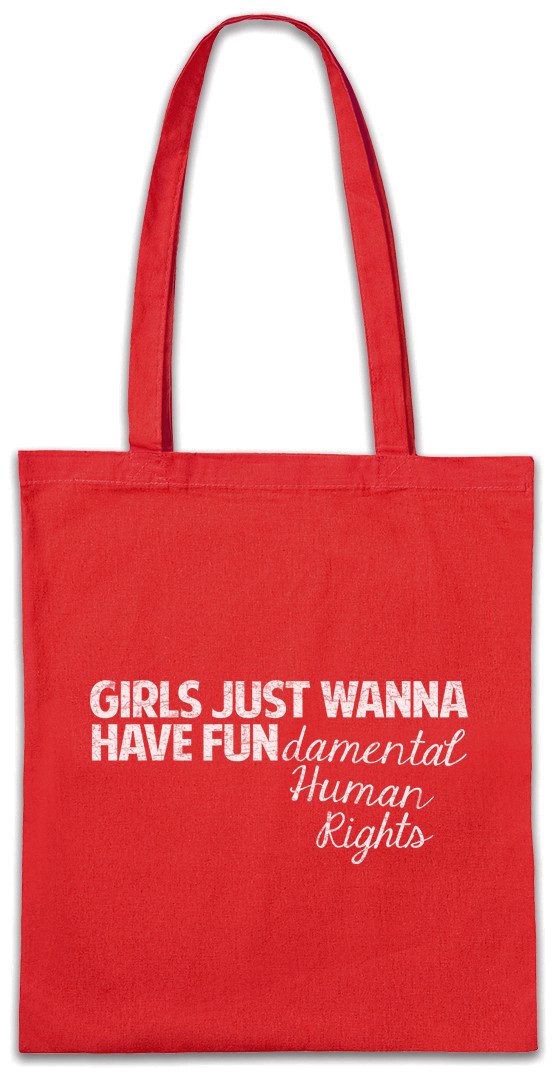 Urban Backwoods Beuteltasche Girls Just Wanna Have Fun Stofftasche Venus Fist Sign Symbol Logo (1-tlg), Women Frauen March Revolution