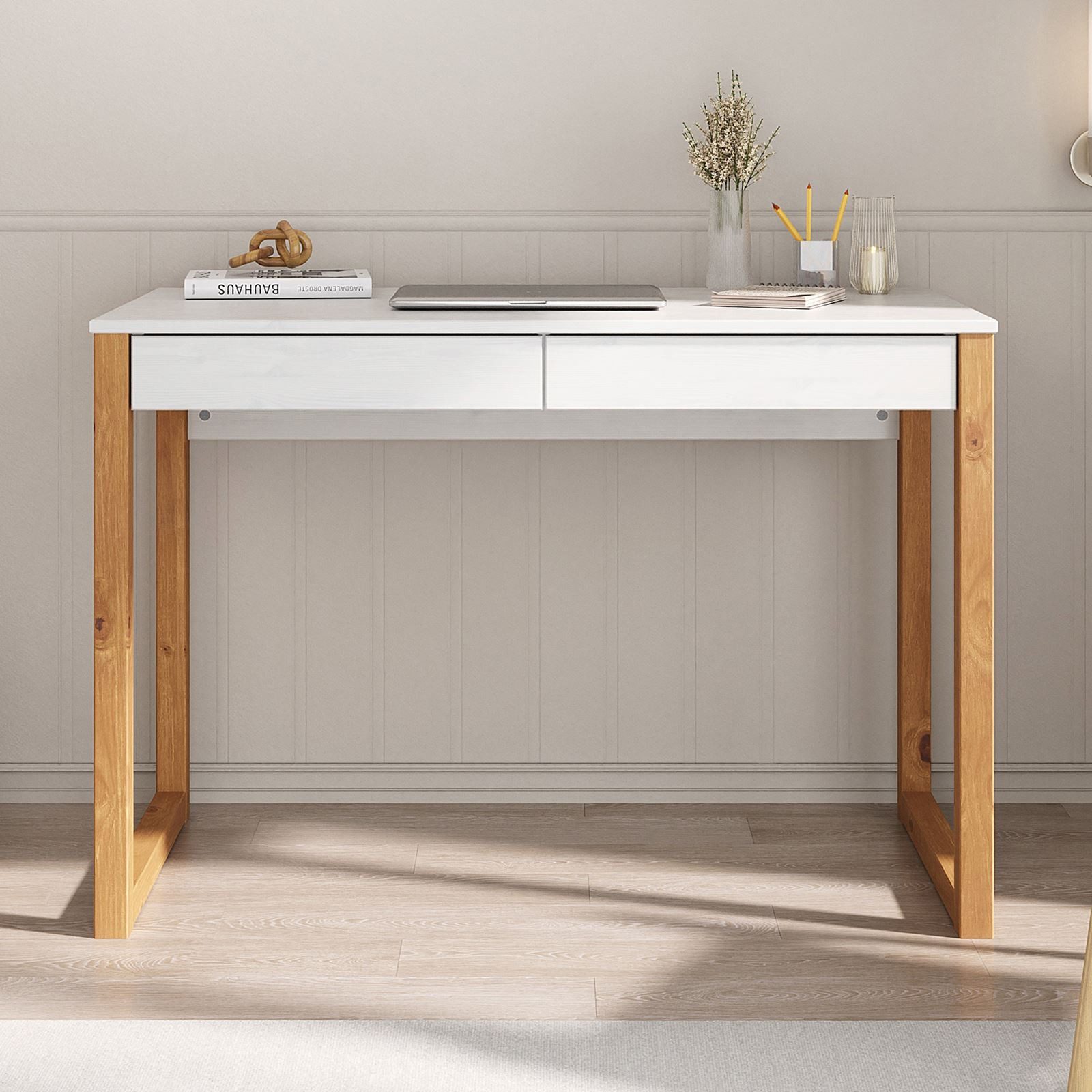 IDIMEX Schreibtisch NOAH, Bürotisch mit 2 Schubladen, Konsolentisch Kiefer günstig online kaufen