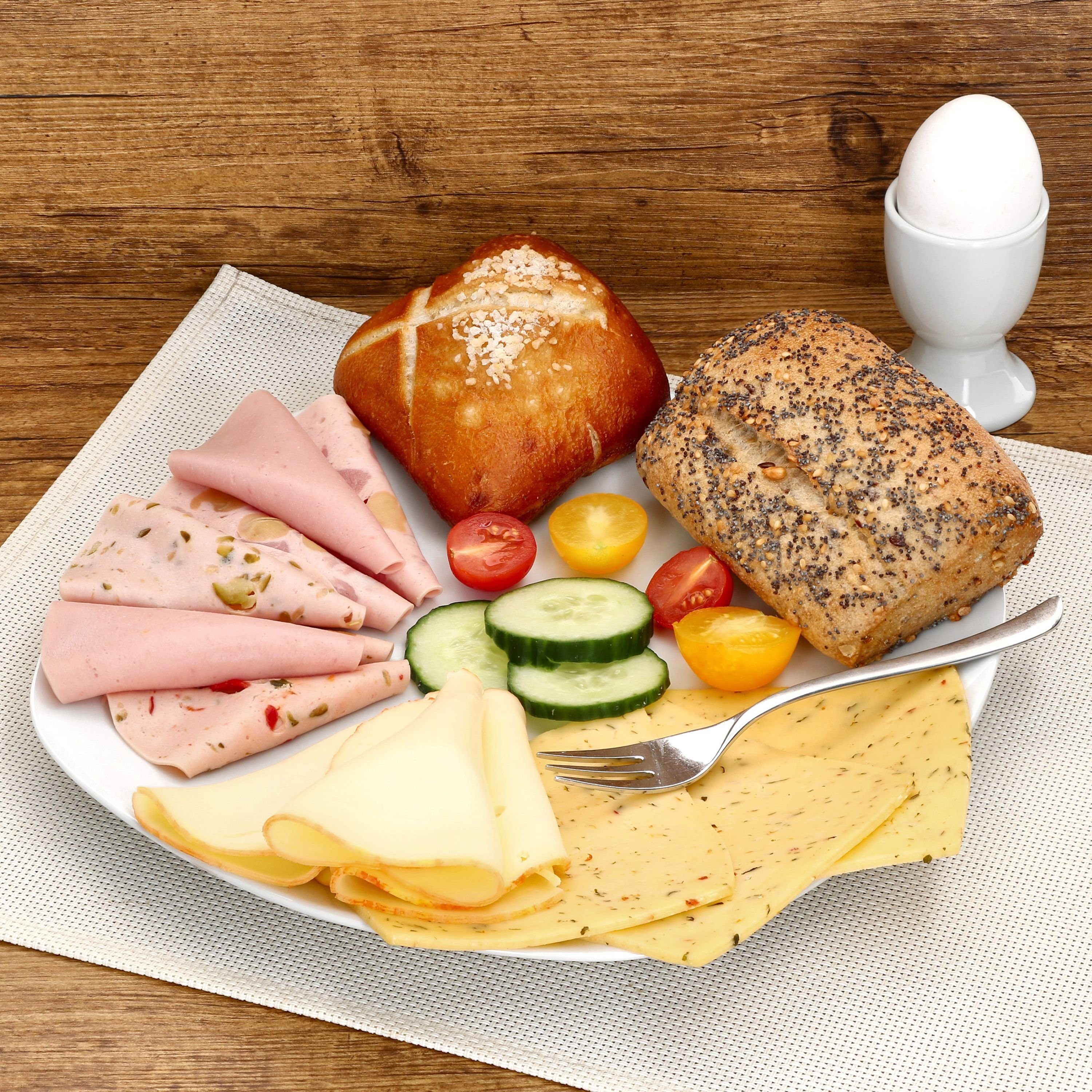 MamboCat Speiseteller 6er Set Lotta Speiseteller weiß Porzellan 6 Personen große Platte