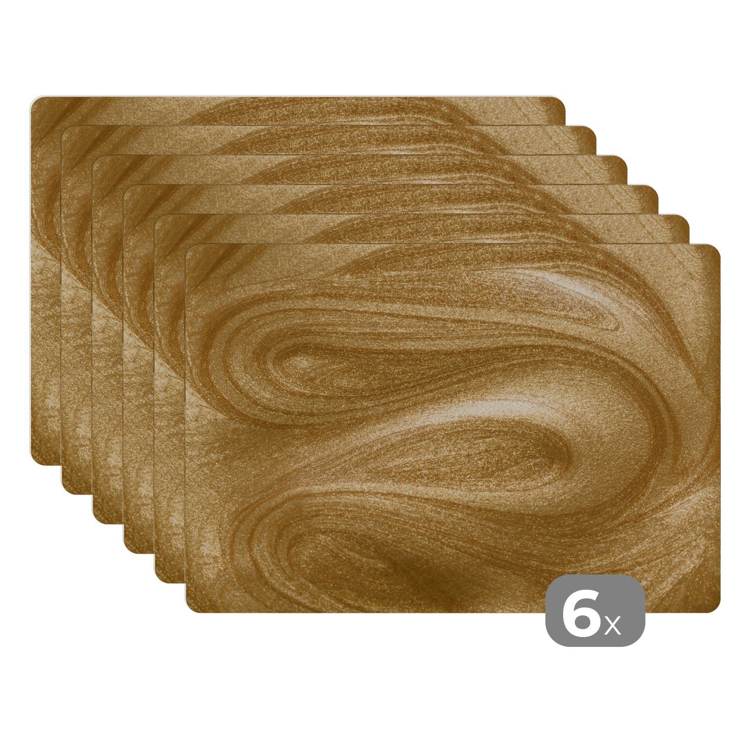 MuchoWow Platzset Gold - Glitzer - Abstrakt