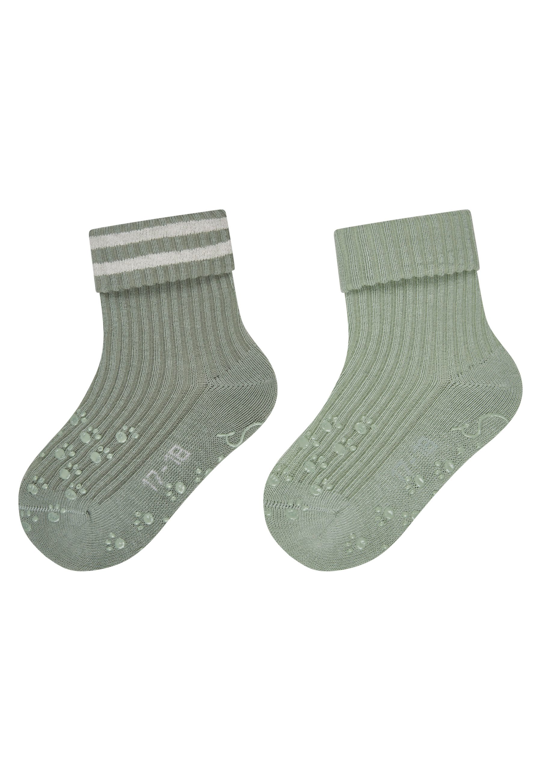Basicsocken ABS Krabbelsocken 2er-Pack Rippe