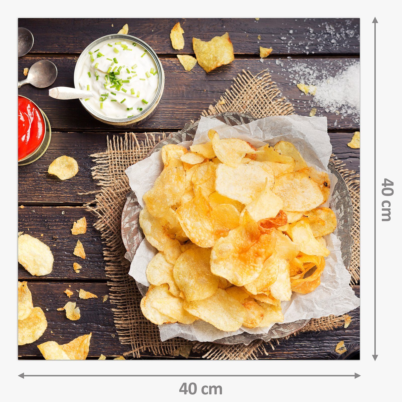 Küchenrückwand Glas Chips mit und Primedeco Motiv Spritzschutz Küchenrückwand Ketchup