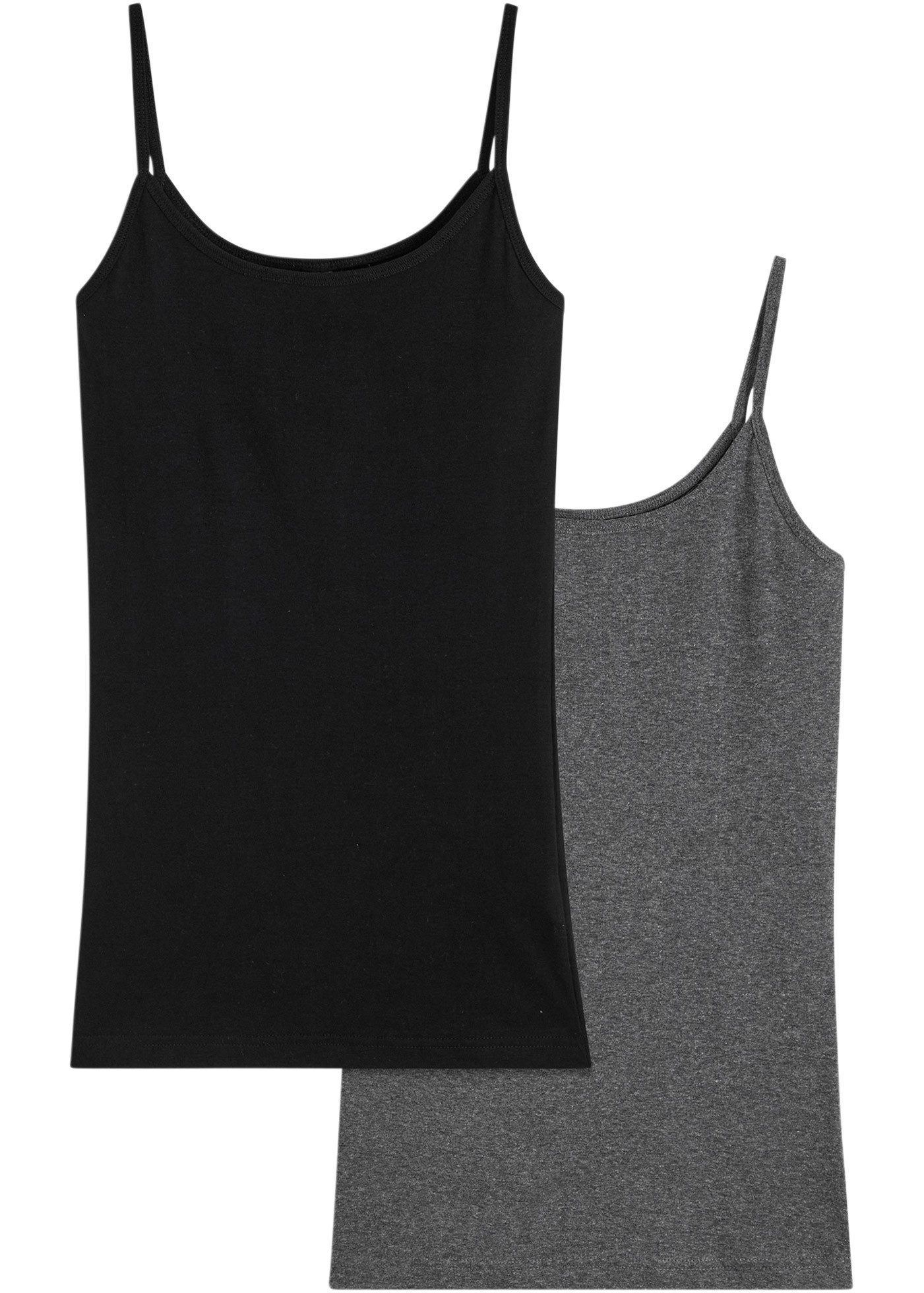 bonprix Spaghettitop (Packung, 2-tlg., 2) Spaghettiträger-Top aus reiner Ba günstig online kaufen