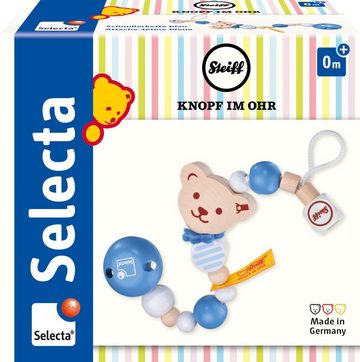 Selecta Schnullerbefestigung Steiff by Selecta®, Schnullerkette, blau, Made in Germany