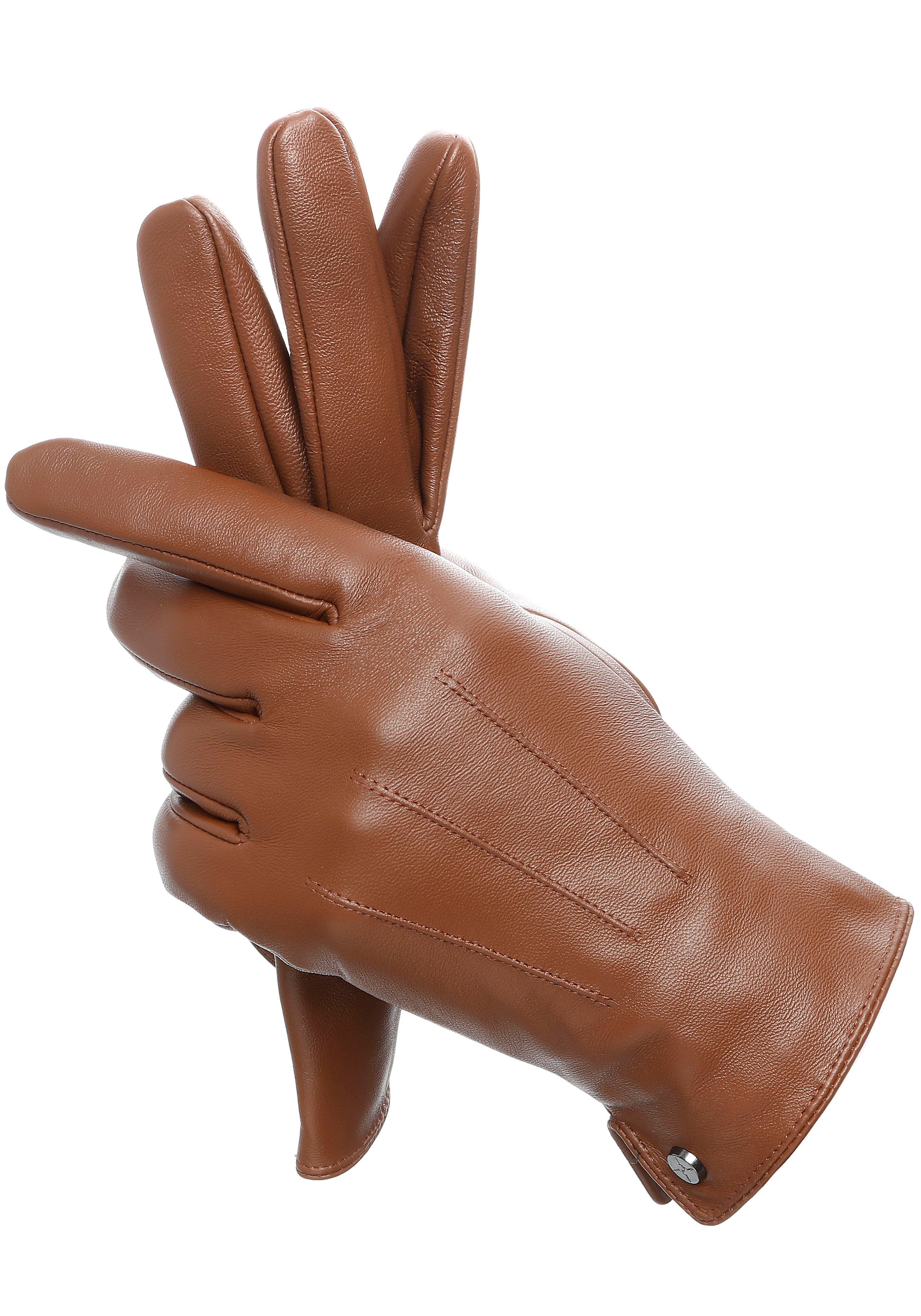 Glattlederhandschuh Lederhandschuhe cognac PEARLWOOD Travis