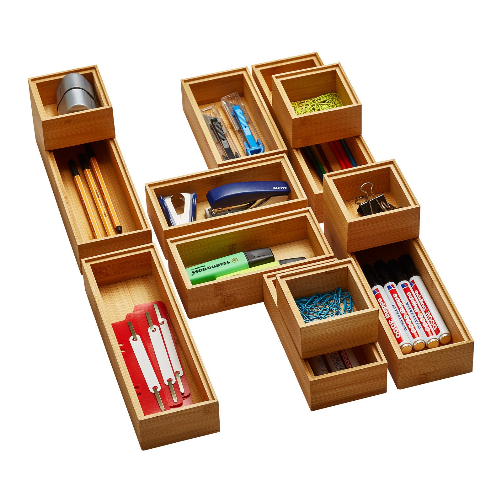 SO-TECH® Schubkasteneinsatz Stapelbare ORGA-BOX BAMBUS Schubladen günstig online kaufen