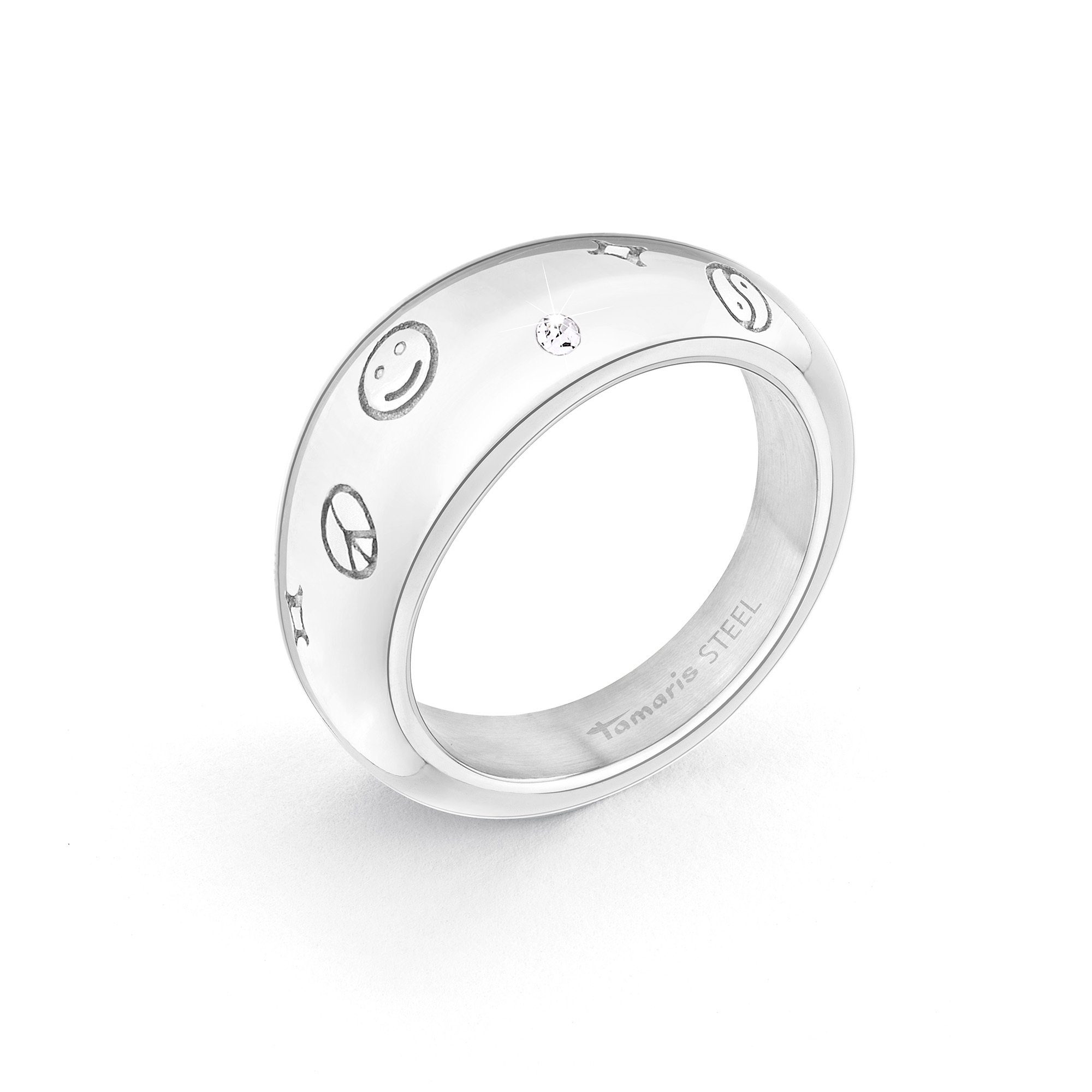 Tamaris Fingerring Time to Smile Edelstahl