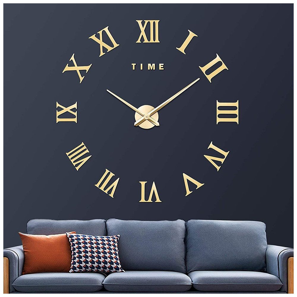 zggzerg Wanduhr Moderne DIY,3D Rahmenlos Römische Wanduhren, Dekoration Ges günstig online kaufen