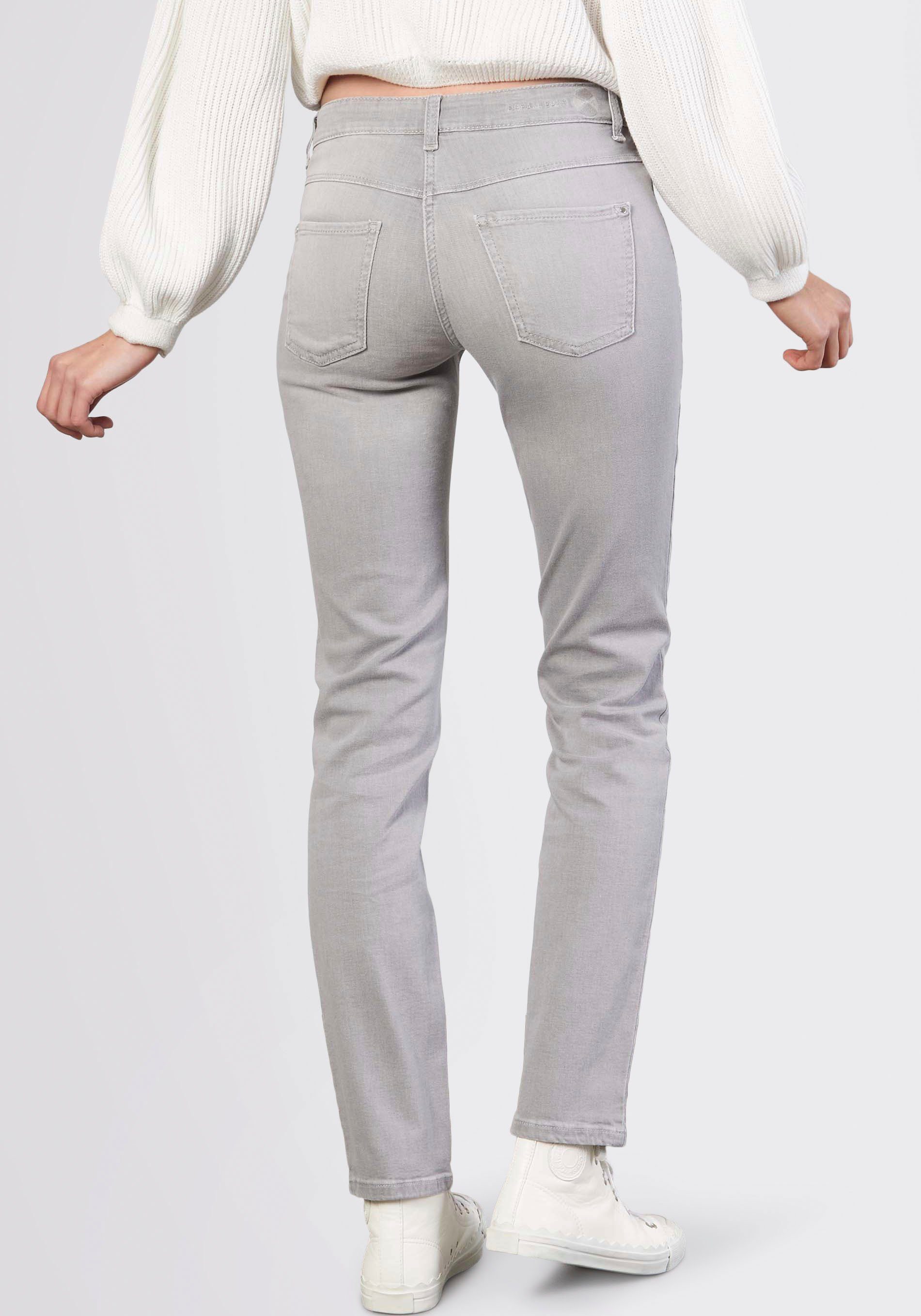light MAC Sitz den perfekten Dream Stretch-Jeans grey Stretch silver mit für