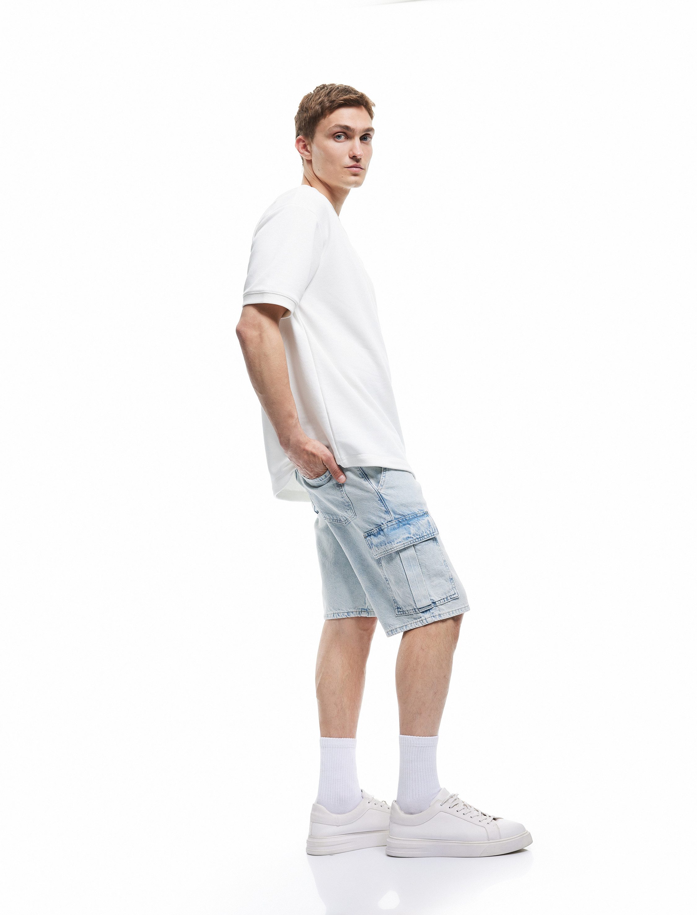 Koton Jeansshorts Koton Oversize Bermuda Cargo Jeansshorts