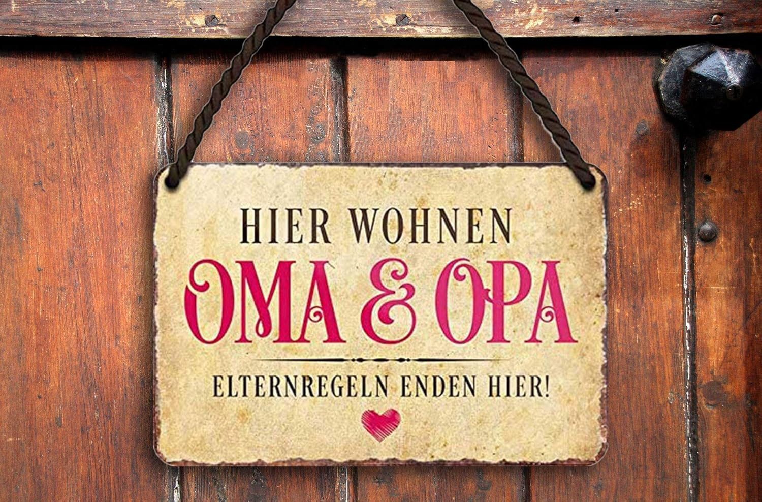 schilderkreis24 Metallschild Hier Wohnen Oma & Opa günstig online kaufen