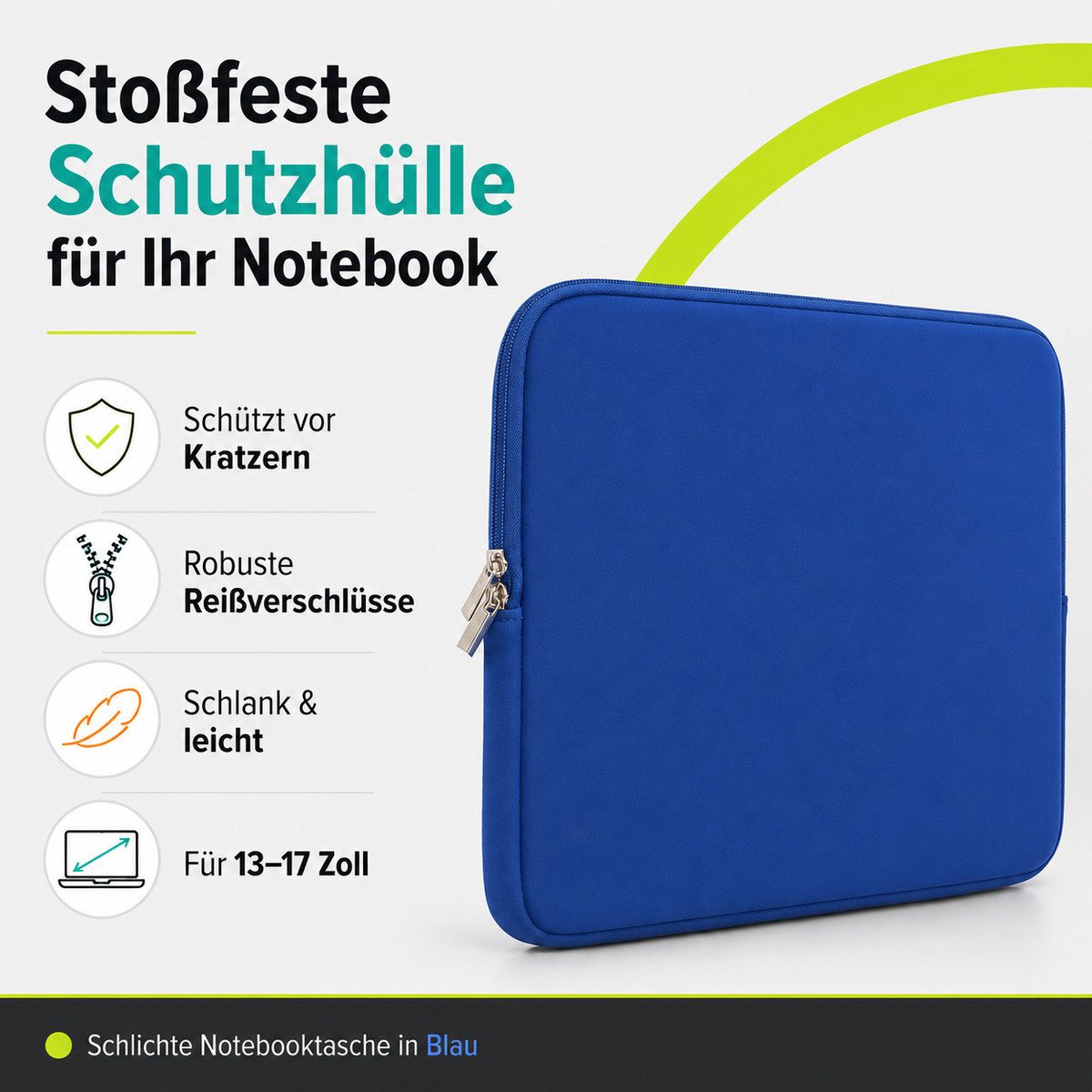 König Design Laptoptasche Universal Notebooktasche 13 Zoll Sleeve Tasche Hülle Laptop Case Cover, weiches Innenfutter zum Schutz vor Kratzern