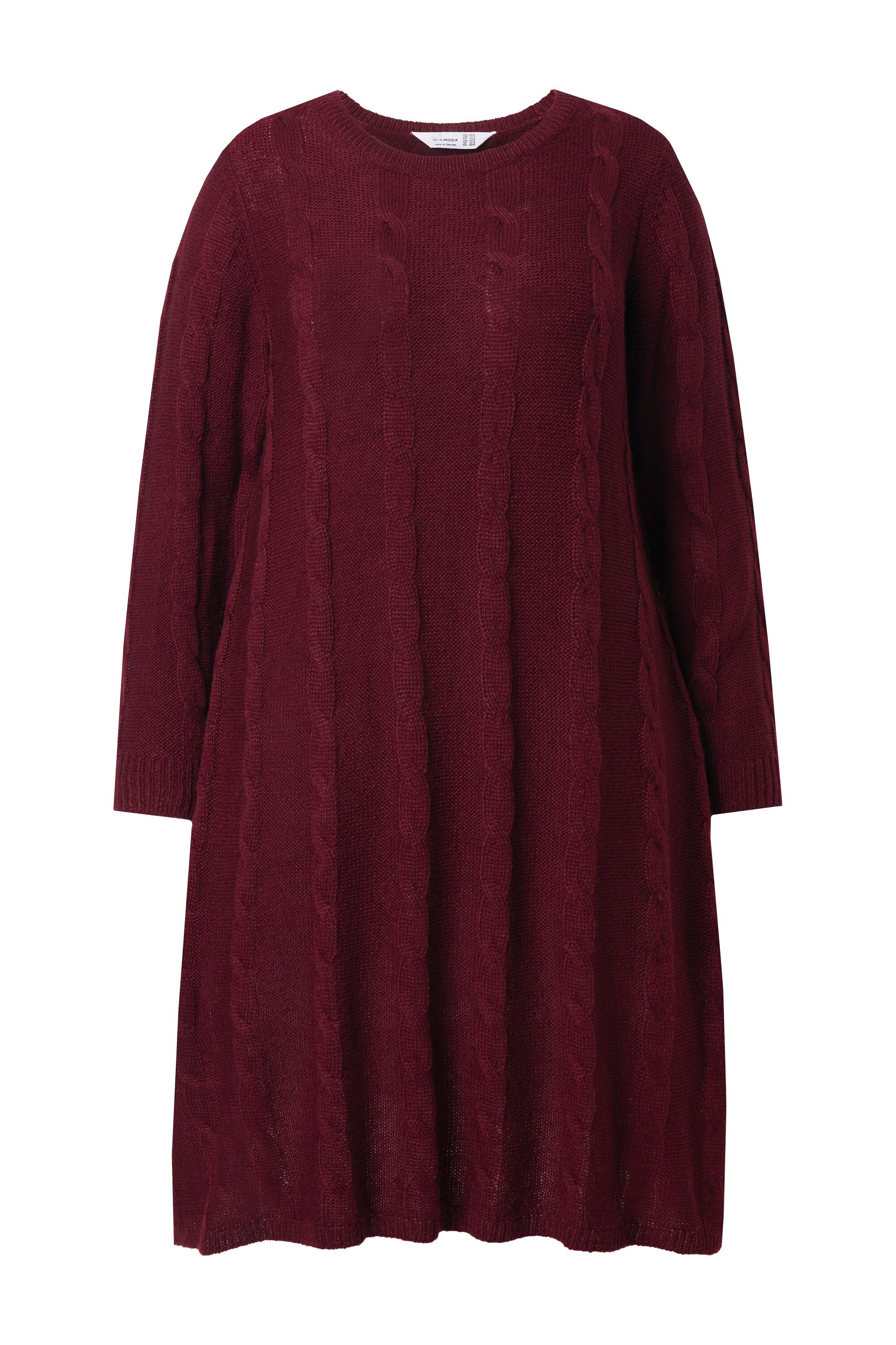 MIAMODA Strickkleid Strickkleid A-Linie Zopfmuster Langarm günstig online kaufen