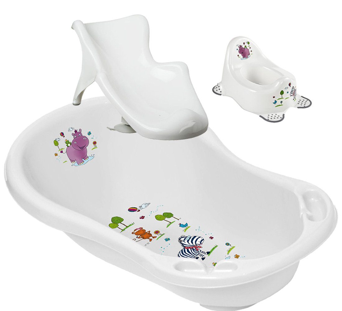 Top-Innovativ Babybadewanne 3 TEILE SET – HIPPO Weiss – Babybadeset Wanne 84 cm Pflege Baden, (Made in Europe Premium-Set), **Wanne + Sitz +Topf **