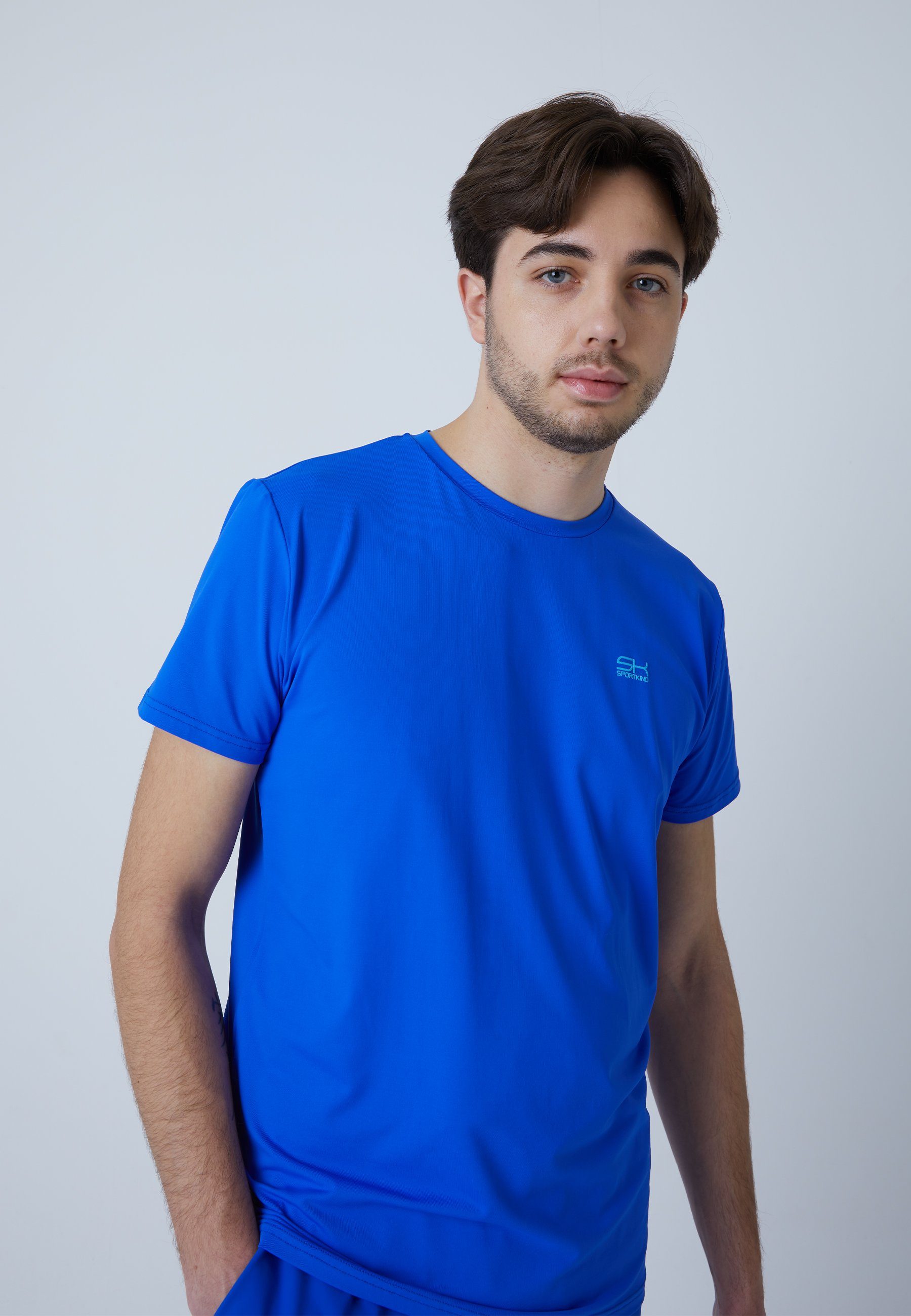 Funktionsshirt & Jungen T-Shirt Herren Tennis SPORTKIND kobaltblau Rundhals