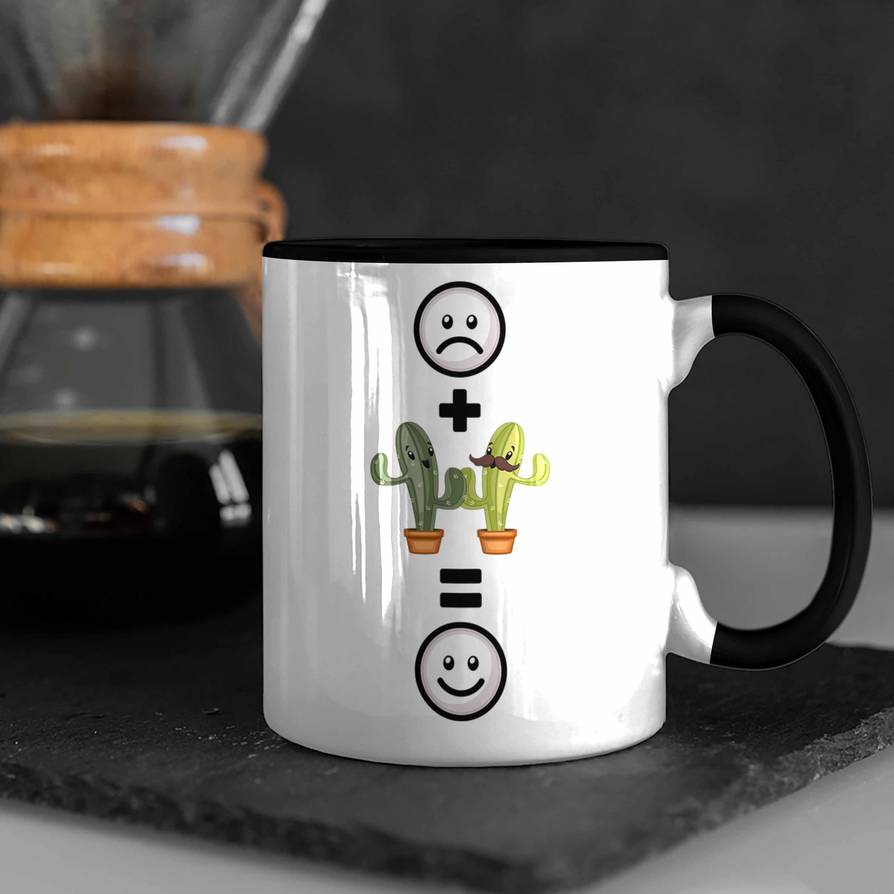 Geschenk Geschenkidee Kaktus Tasse für Lustige Trendation Tasse Kaktus-Liebhaber Schwarz :(K