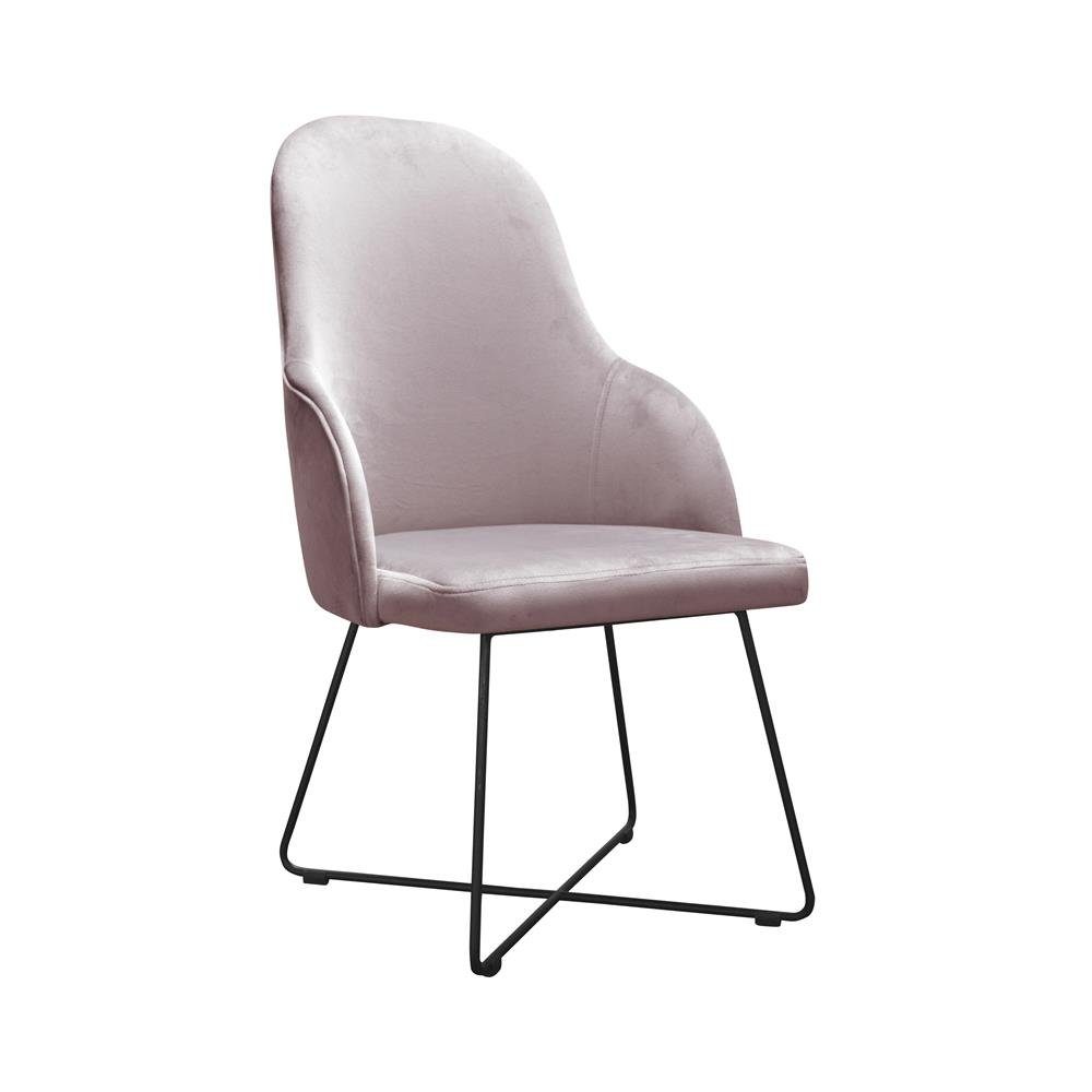 JVmoebel Stuhl, Design Stühle Stuhl Sitz Praxis Ess Zimmer Textil Stoff Polster Warte Kanzlei Flieder