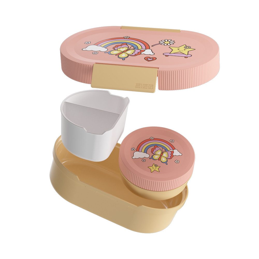 Sigg Lunchbox LUMO Kids Plus Lunchbox + Snackbox, ideal für Brot, Obst und Snacks, (stylische Frühstücksdose mit Snackbox), ideal für Pausenbrot, Obst und Snacks in Schule