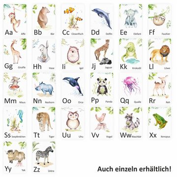 nikima Packpapier 26 Tier Buchstabenkarten, Alphabet Tier ABC Postkarten