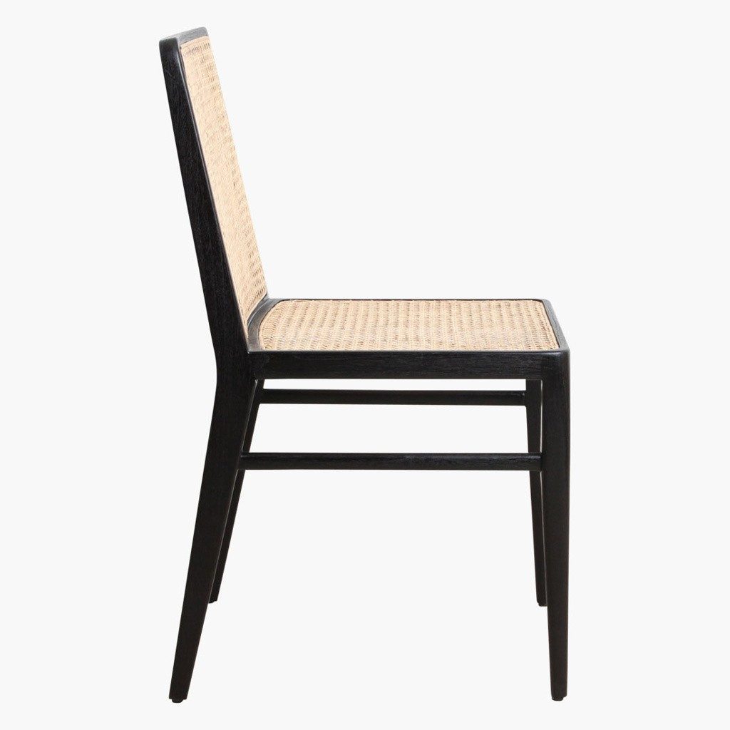 Vintagehaus Esszimmerstuhl Esszimmerstuhl Teakholz Rattan Wiener günstig online kaufen
