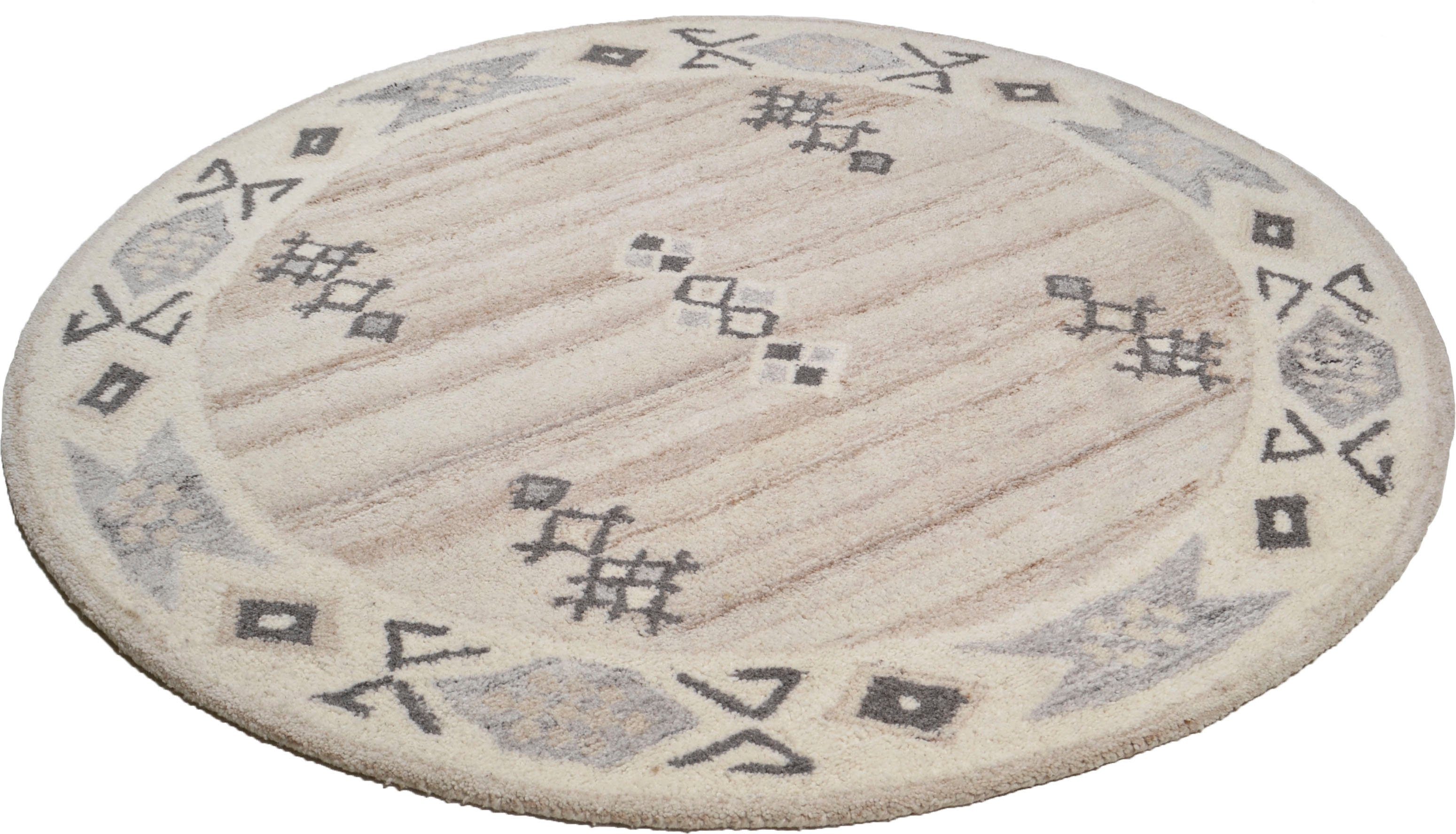 THEKO Wollteppich "Royal Berber" rund 18 mm Höhe Berber Optik, reine Wolle, günstig online kaufen