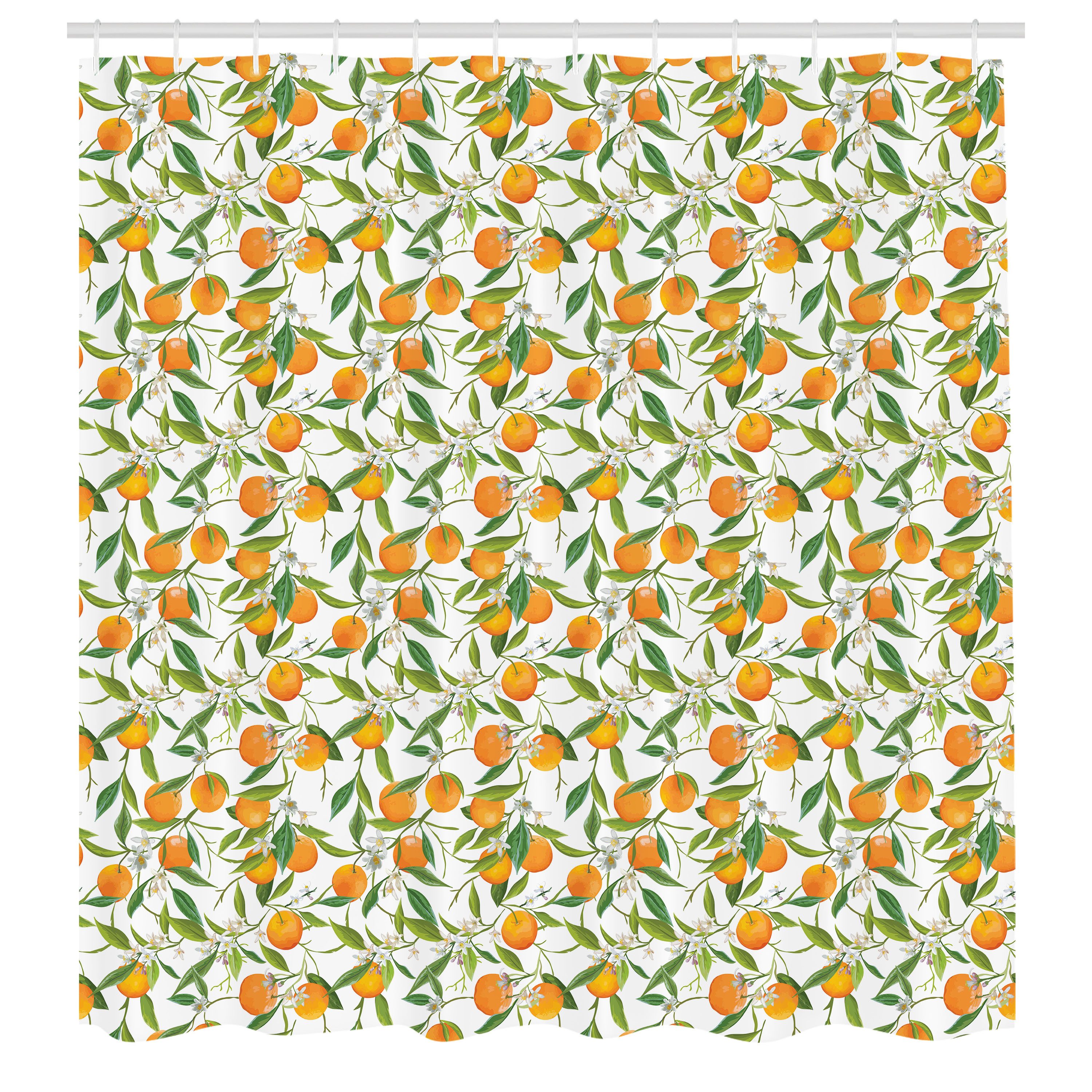 Abakuhaus Duschvorhang Moderner Digitaldruck mit 12 Haken auf Stoff Wasser Resistent Breite 175 cm, Höhe 180 cm, grün orange Orange Ast