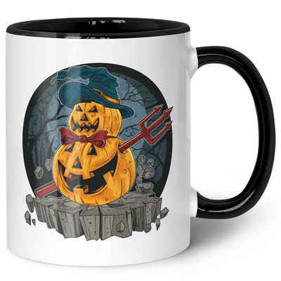 GRAVURZEILE Tasse mit Motiv im Pumpkin Design - zu Halloween - Geschenk für Freunde -, Keramik